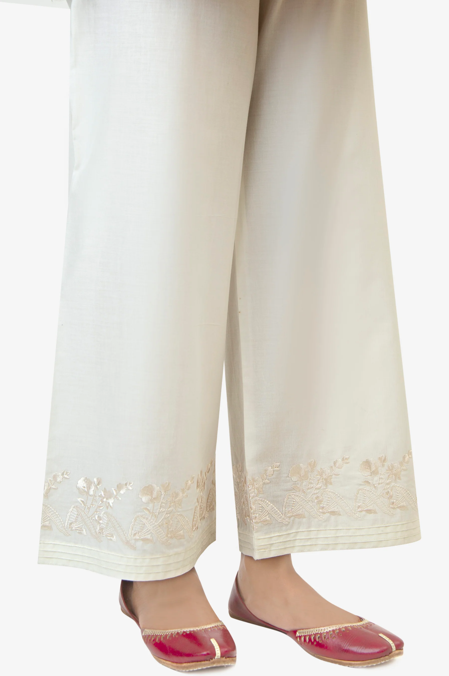 Embroidered Cambric Culottes - Off White - Image 2