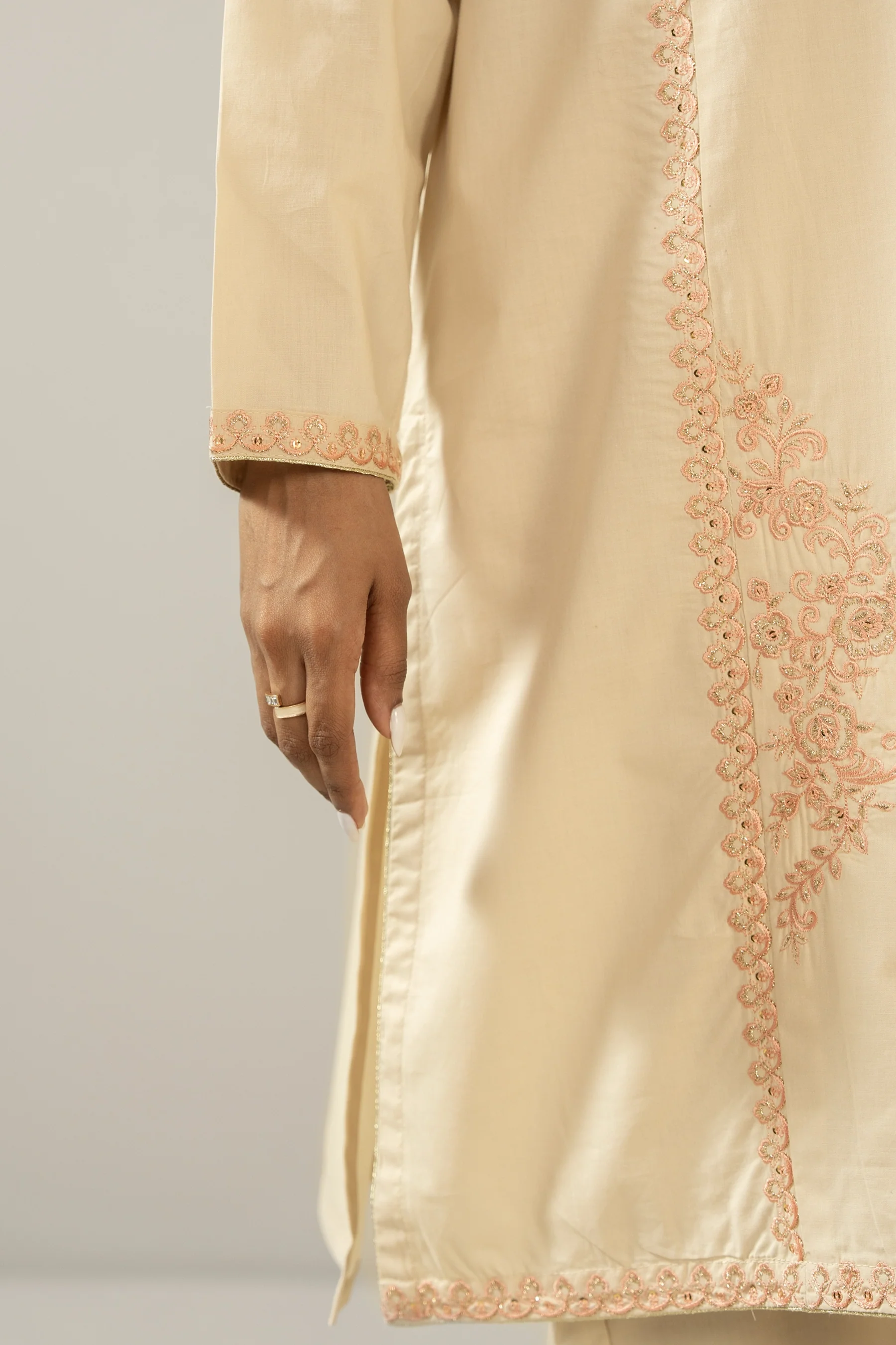 EMBROIDERED CAMBRIC STITCHED 2 PIECE SUIT - Image 3