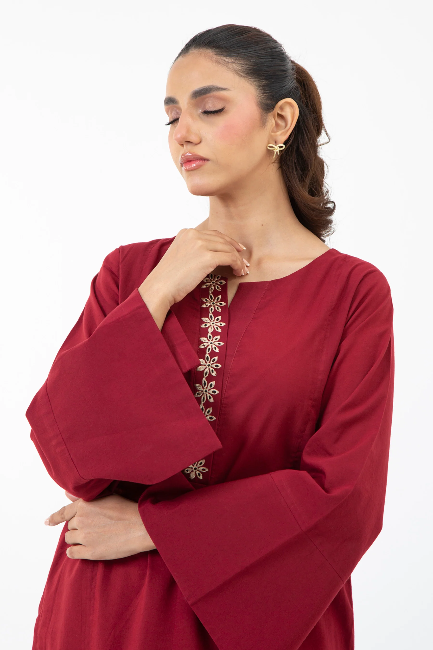 EMBROIDERED CAMBRIC STITCHED 2 PIECE SUIT - Image 6
