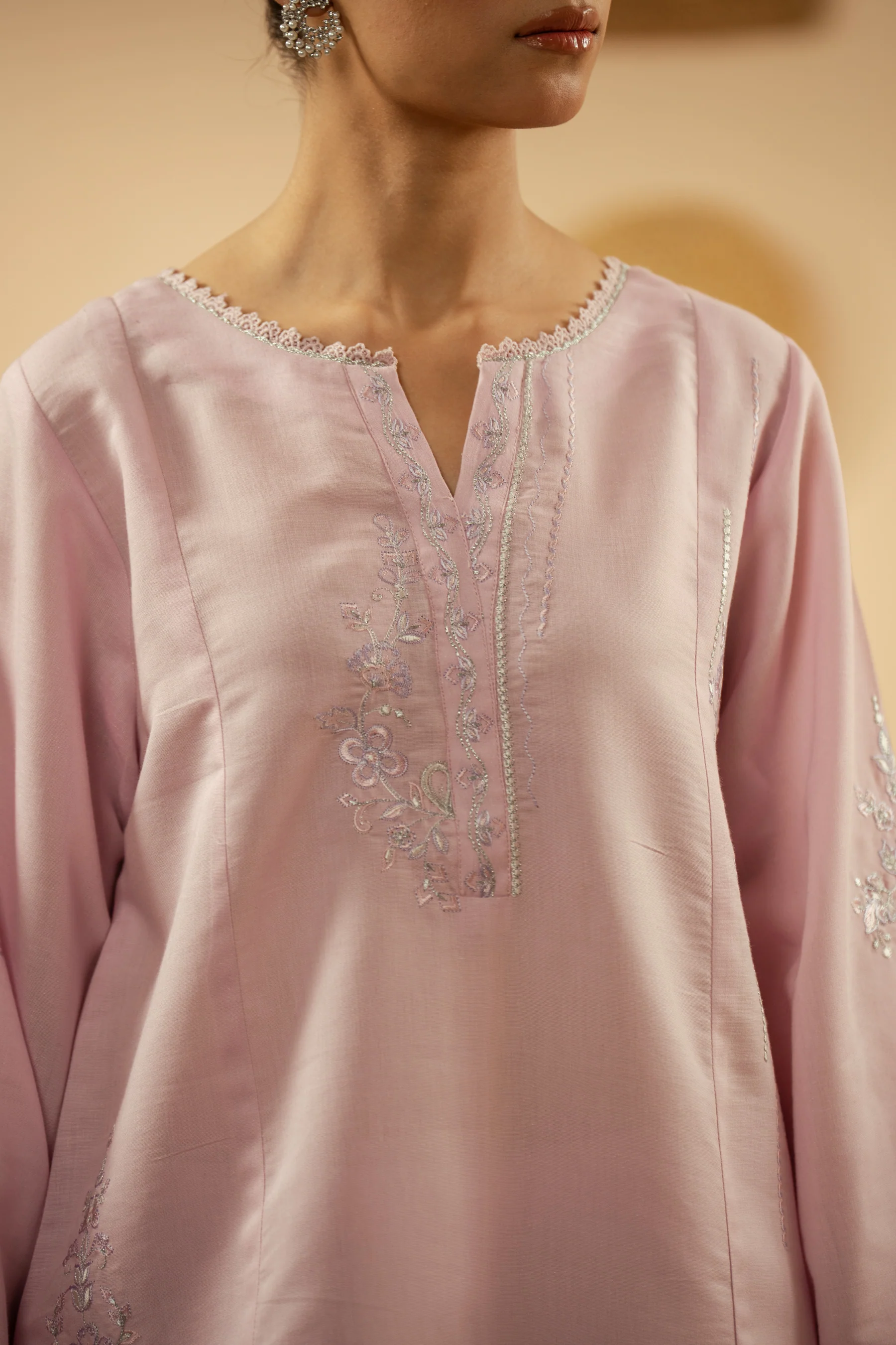 EMBROIDERED CAMBRIC STITCHED 2 PIECE SUIT - Image 2