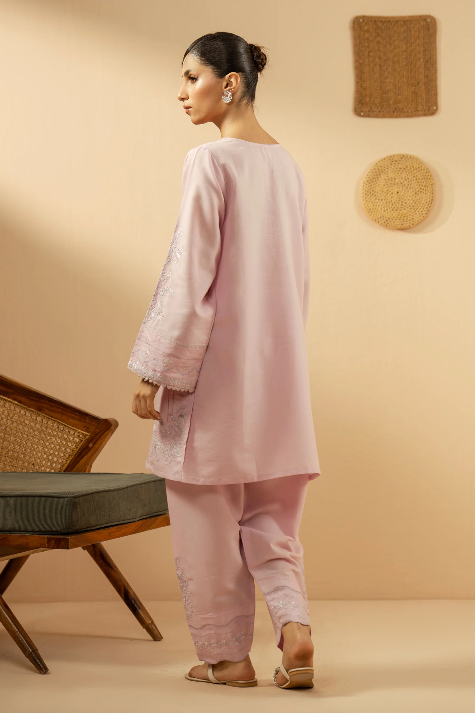 EMBROIDERED CAMBRIC STITCHED 2 PIECE SUIT - Image 3