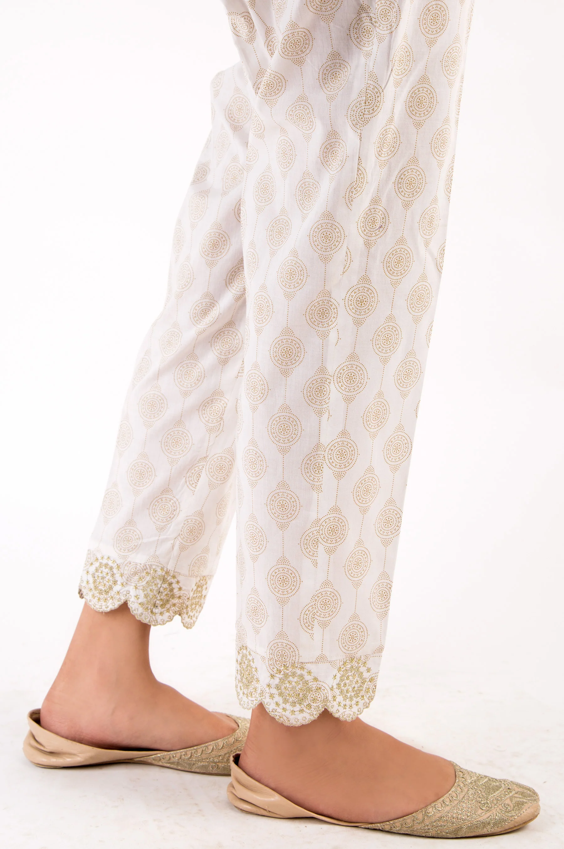 Embroidered Cambric Pants - Gold Paste - Image 2