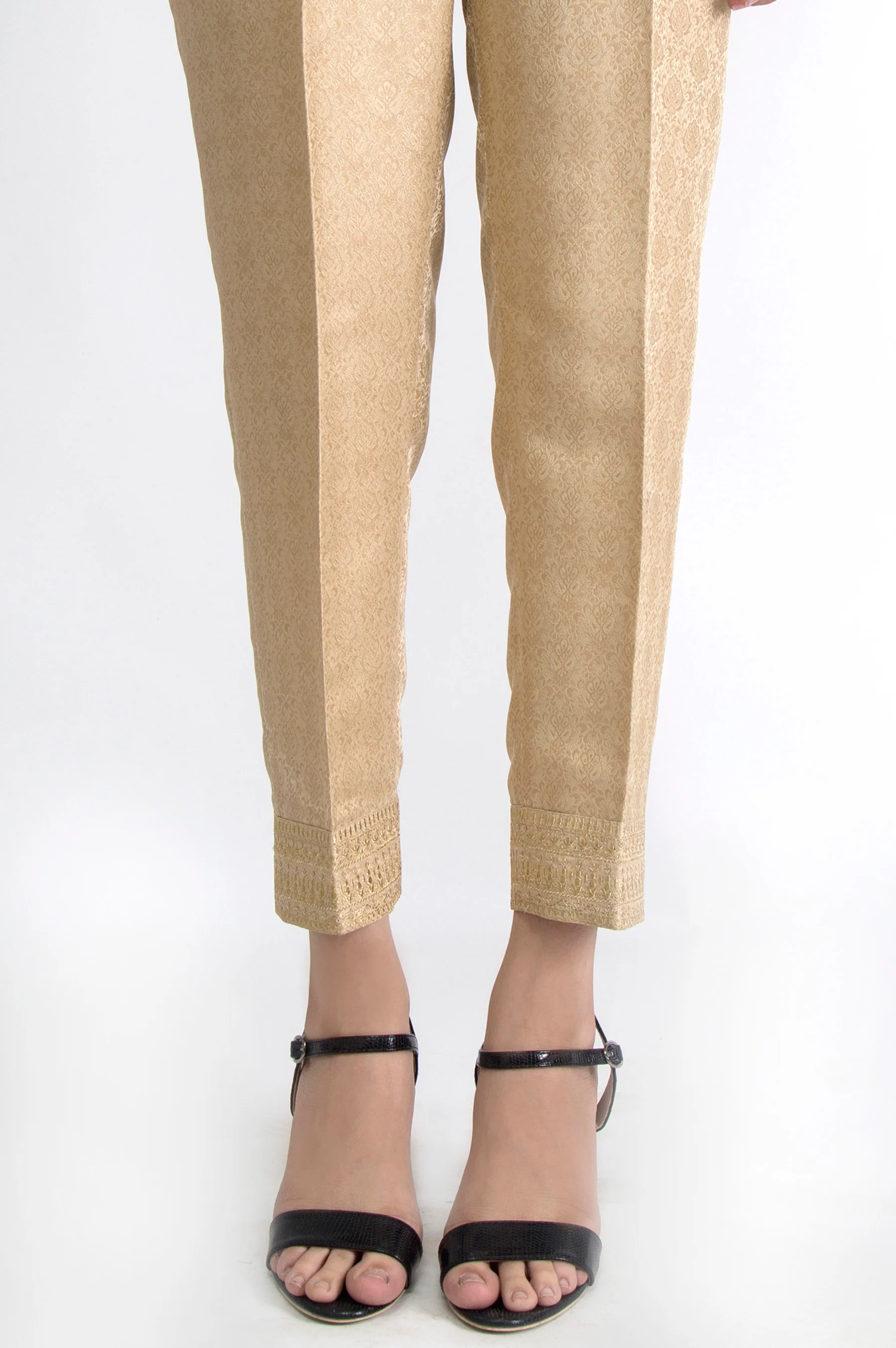 Embroidered Cambric Pants - Beige - Image 2