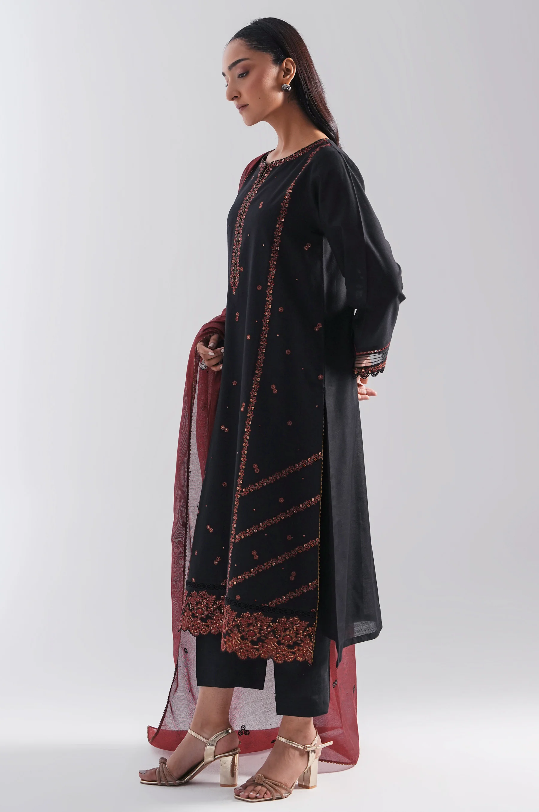 EMBROIDERED COTTON NET STITCHED SHIRT BOTTOM (FACTORY E-OUTLET) - Image 6