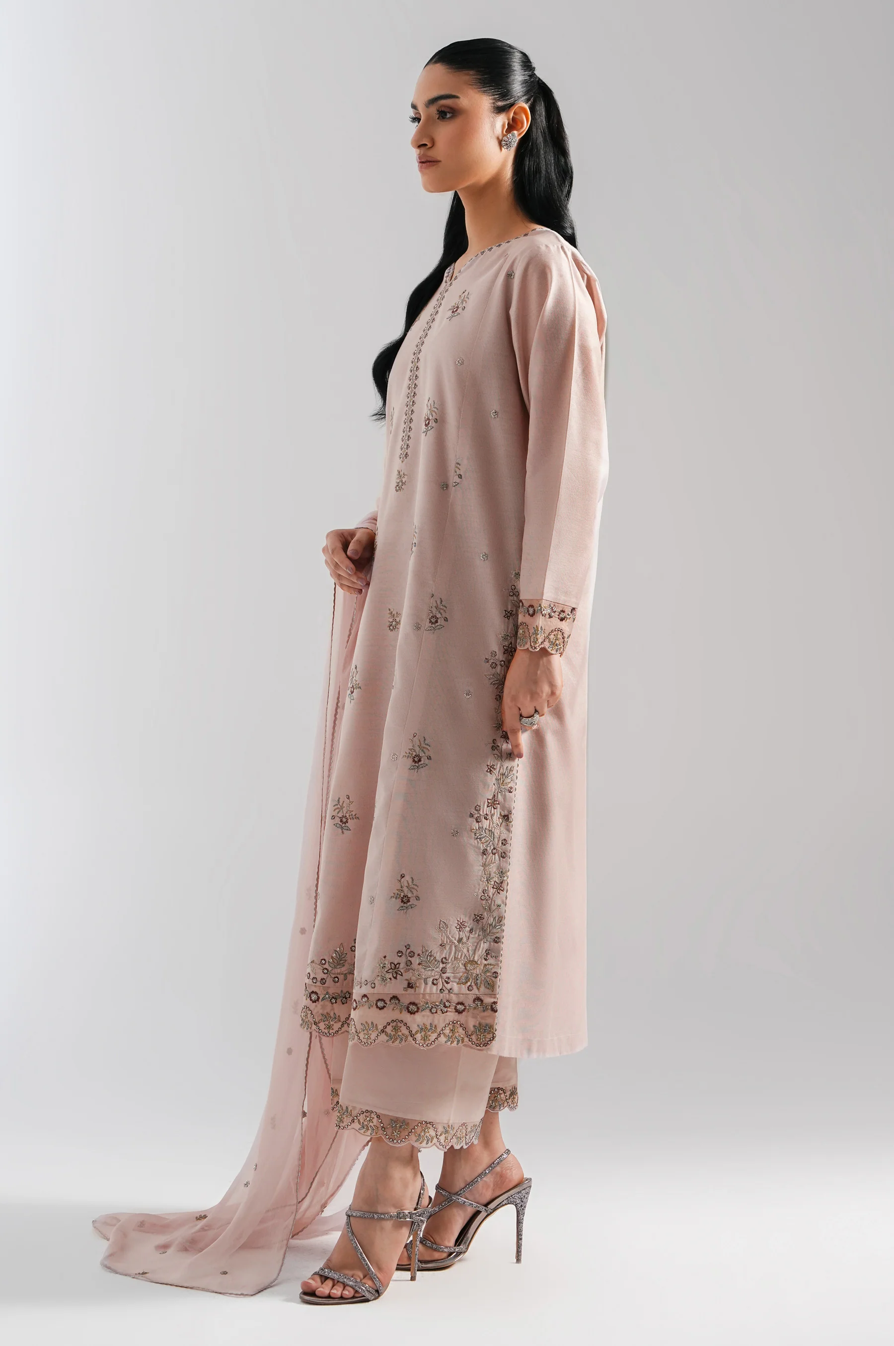 EMBROIDERED COTTON NET STITCHED SHIRT BOTTOM - Image 3