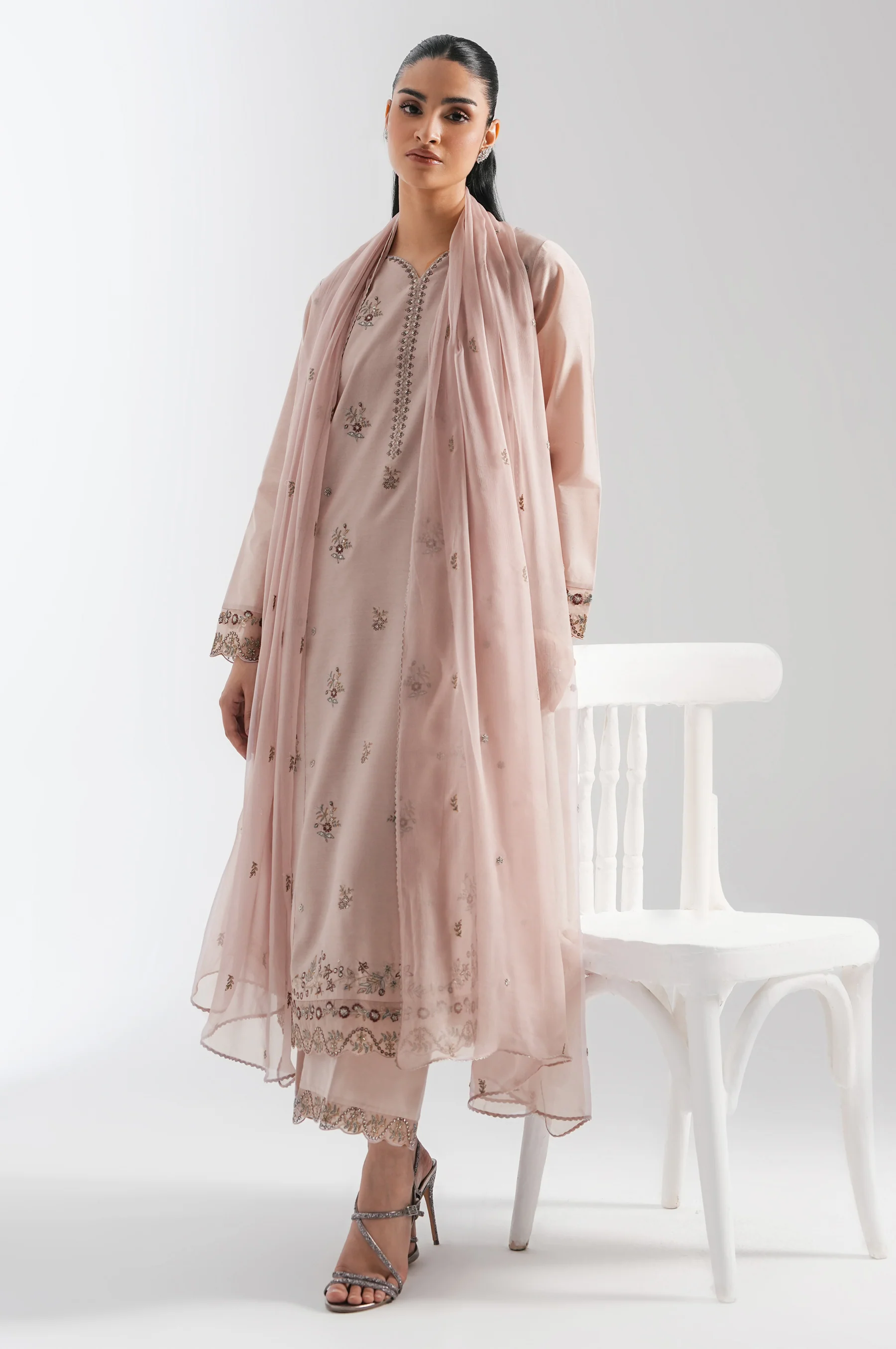 EMBROIDERED COTTON NET STITCHED SHIRT BOTTOM - Image 4