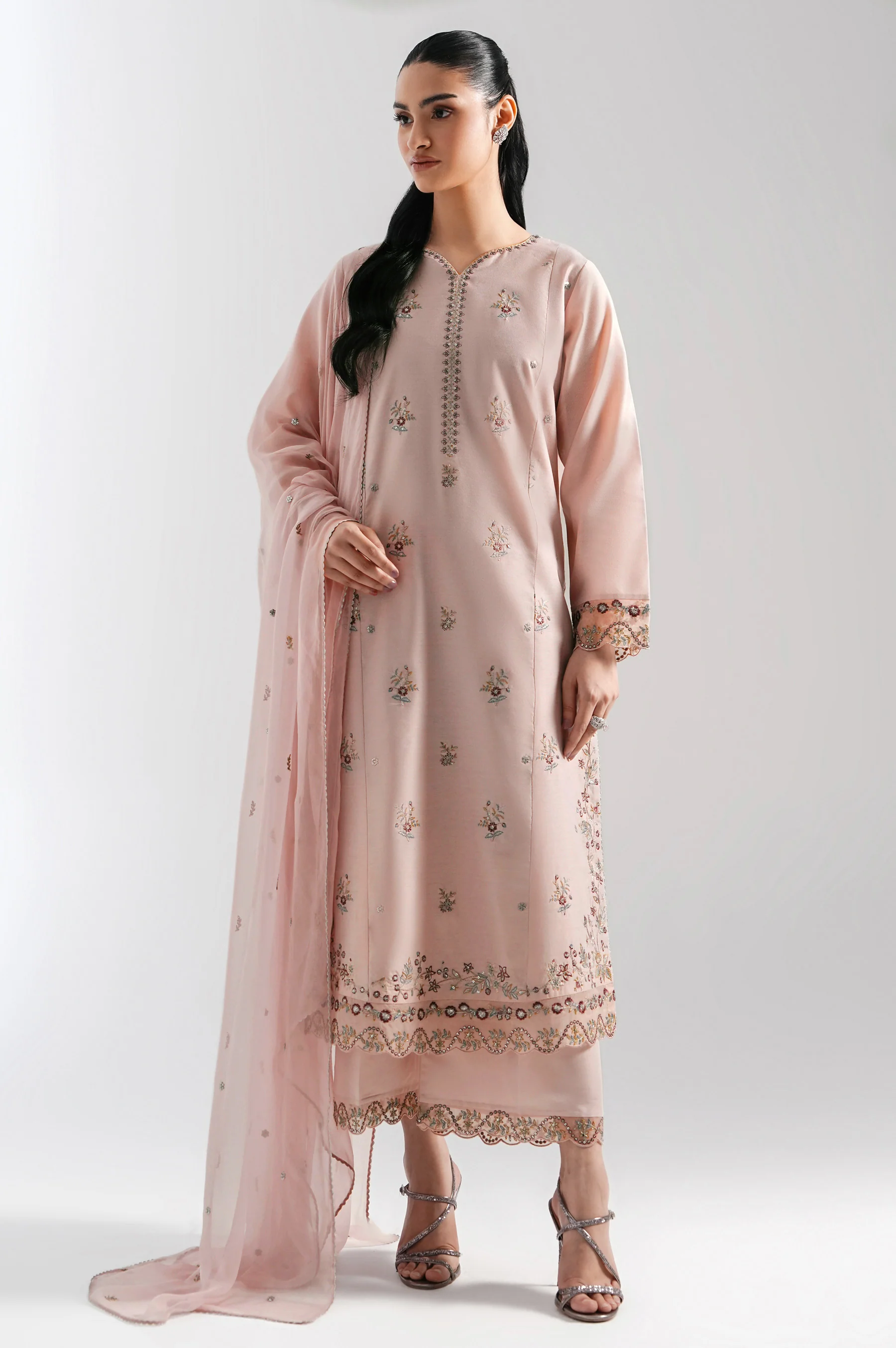 EMBROIDERED COTTON NET STITCHED SHIRT BOTTOM - Image 6