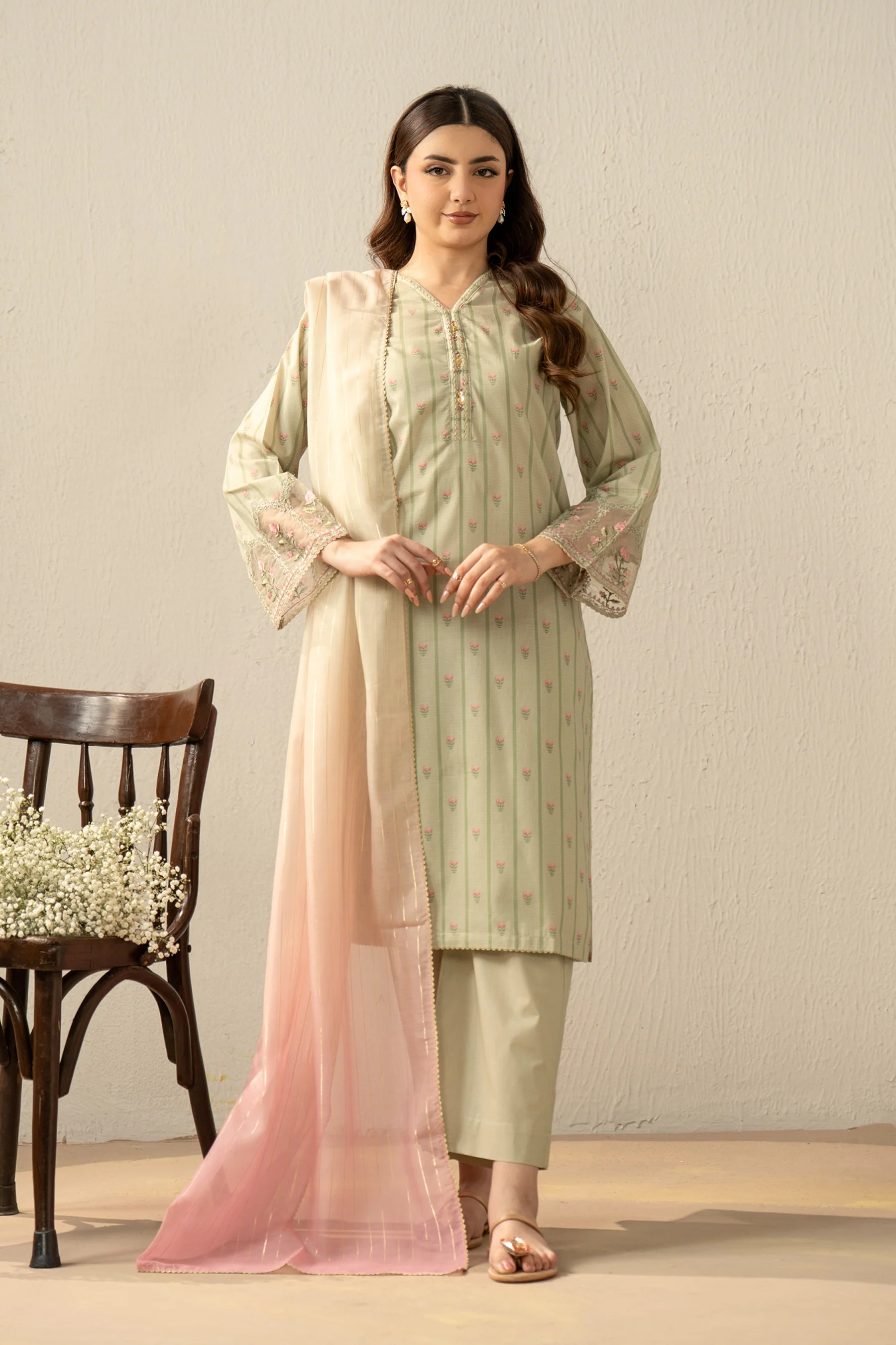 EMBROIDERED MYSURI LAWN STITCHED 3 PIECE SUIT - Image 4
