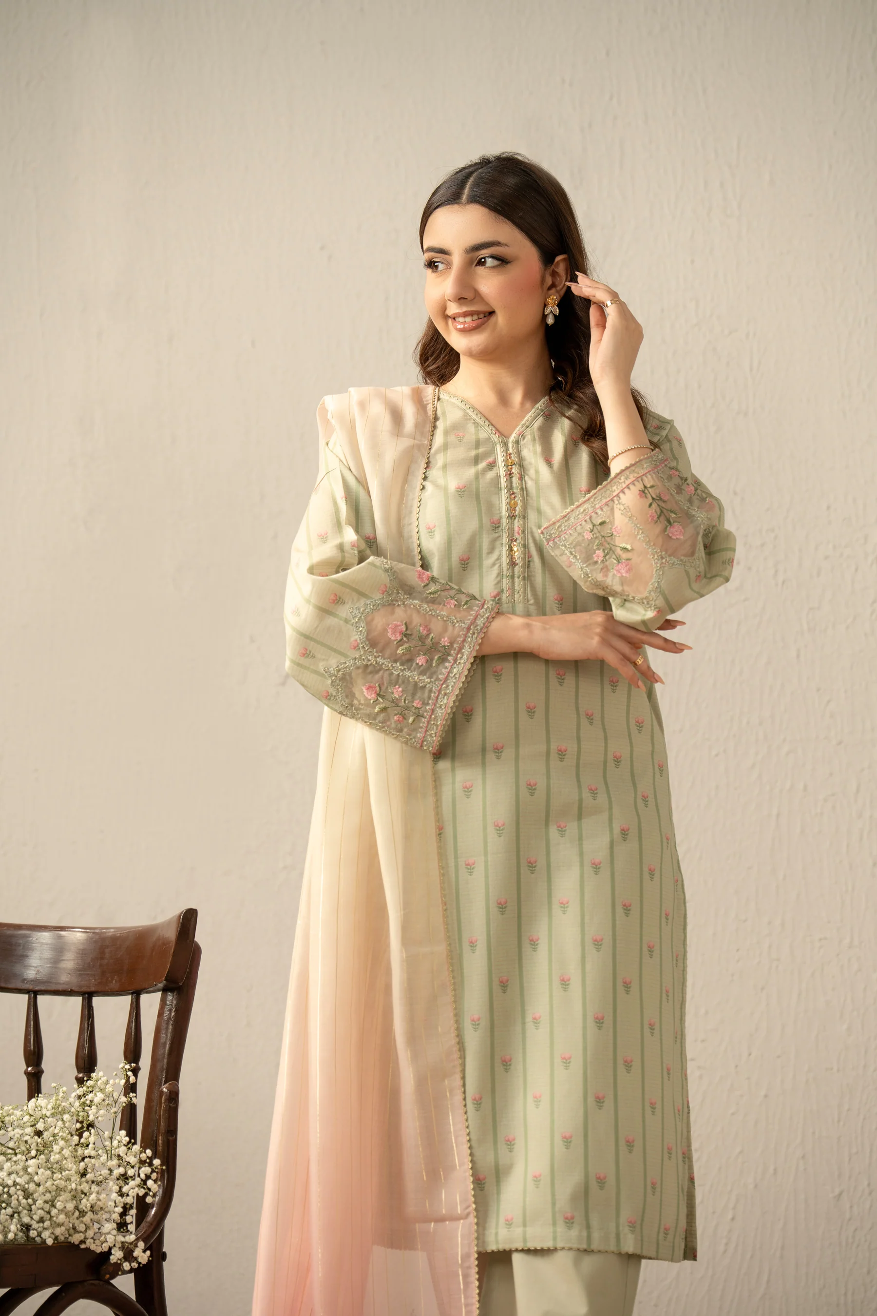 EMBROIDERED MYSURI LAWN STITCHED 3 PIECE SUIT - Image 6