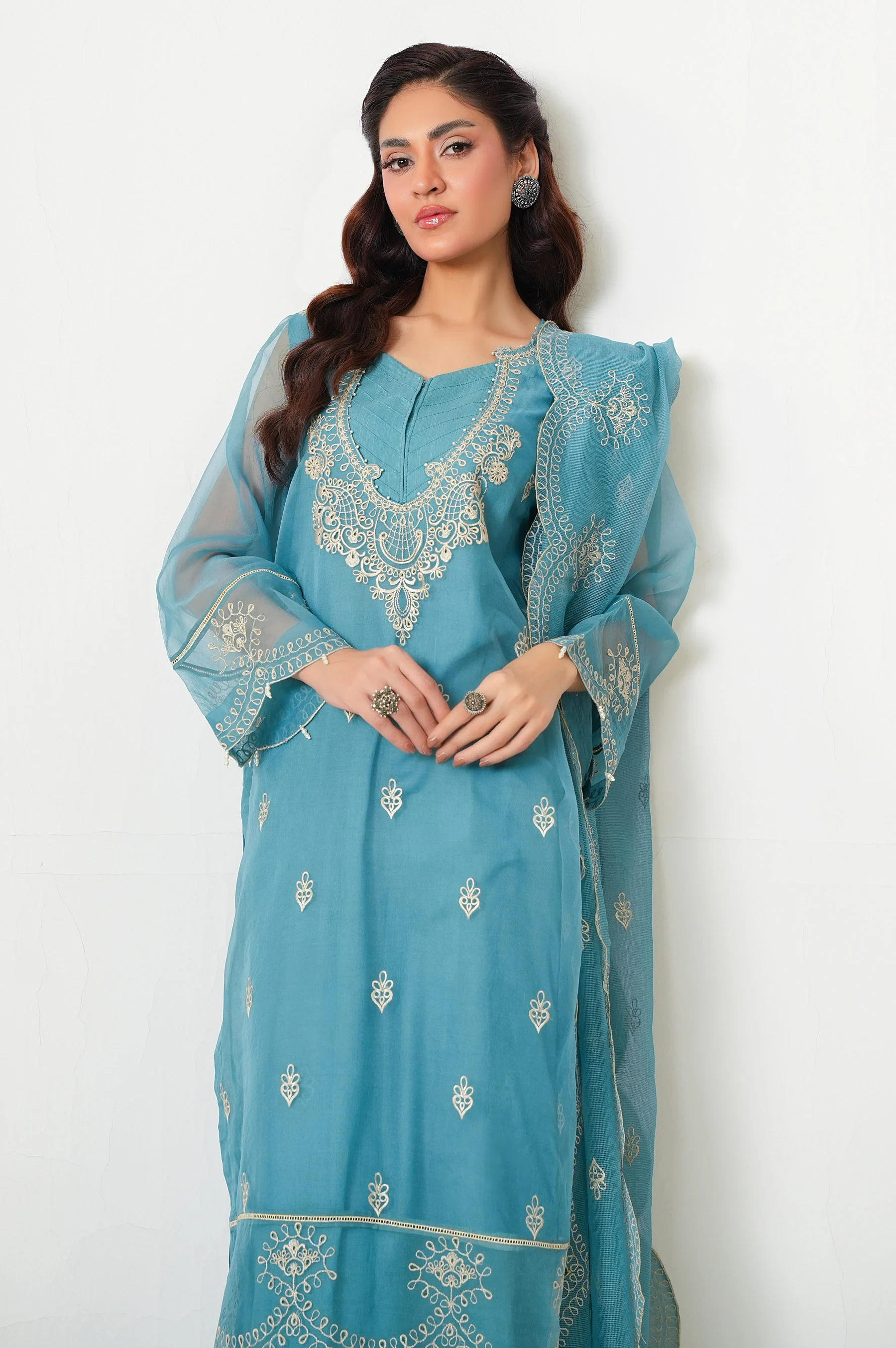 EMBROIDERED ORGANZA STITCHED SHIRT - Image 3