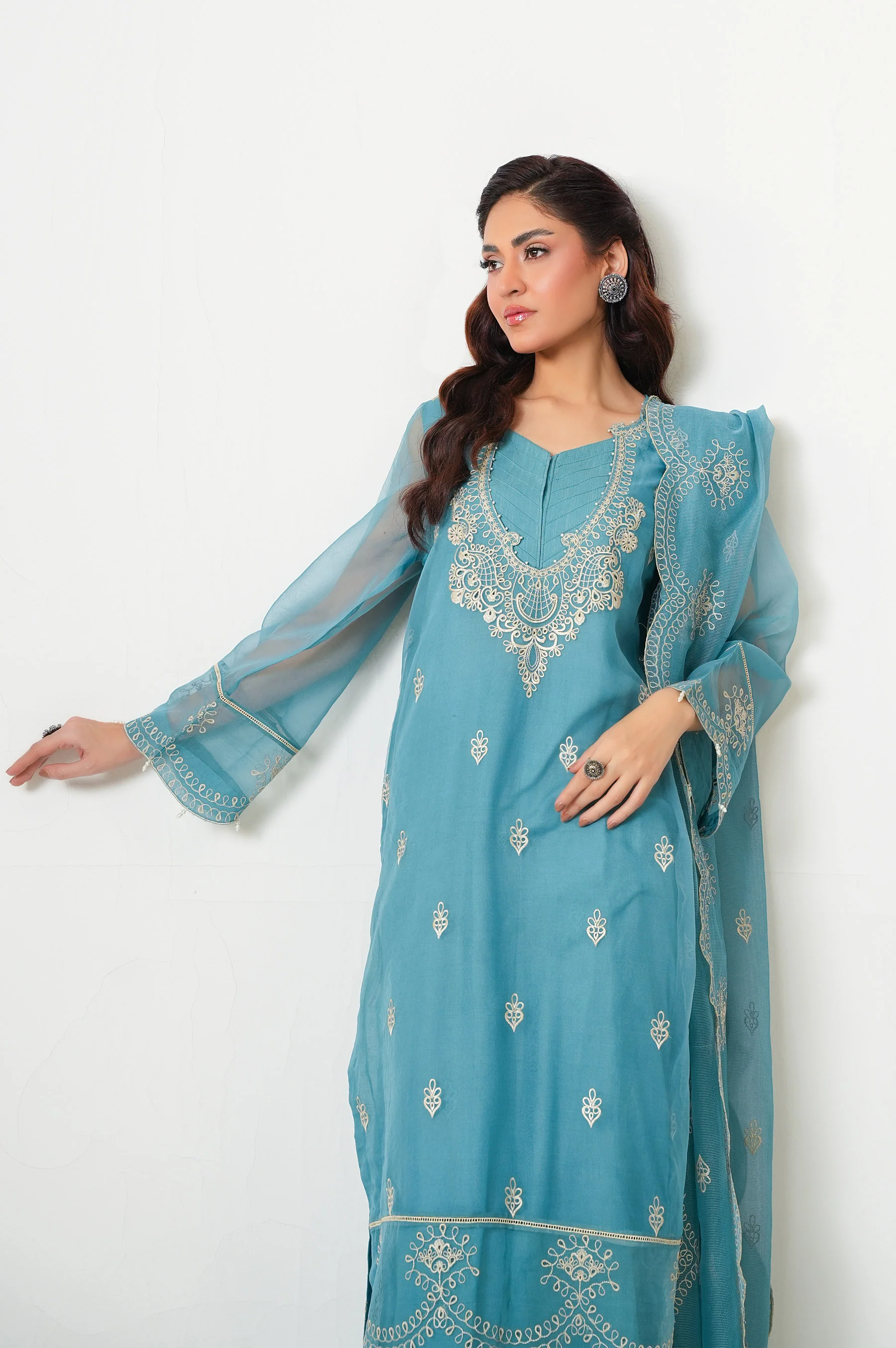 EMBROIDERED ORGANZA STITCHED SHIRT - Image 6