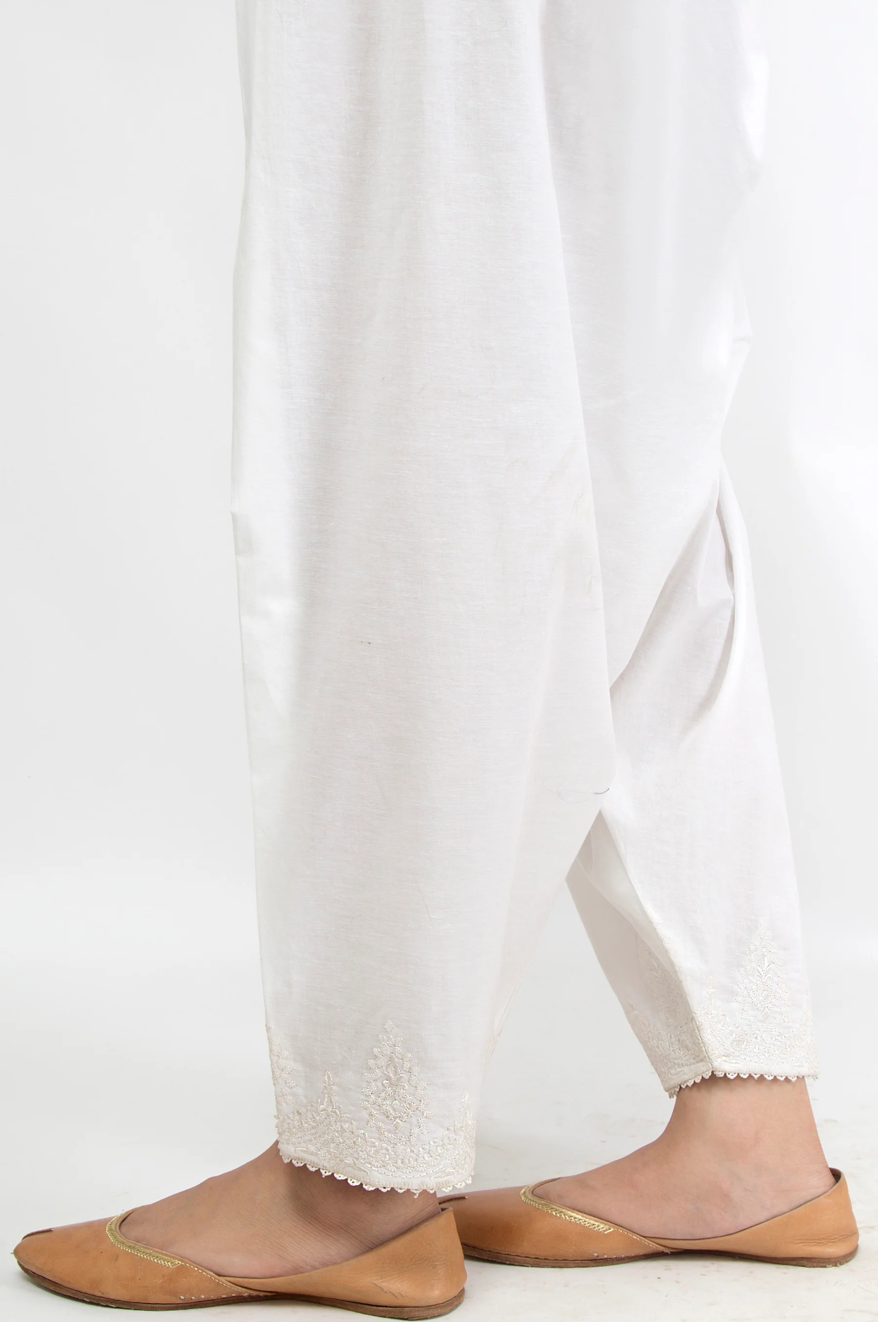 Embroidered Shalwar - White - Image 2
