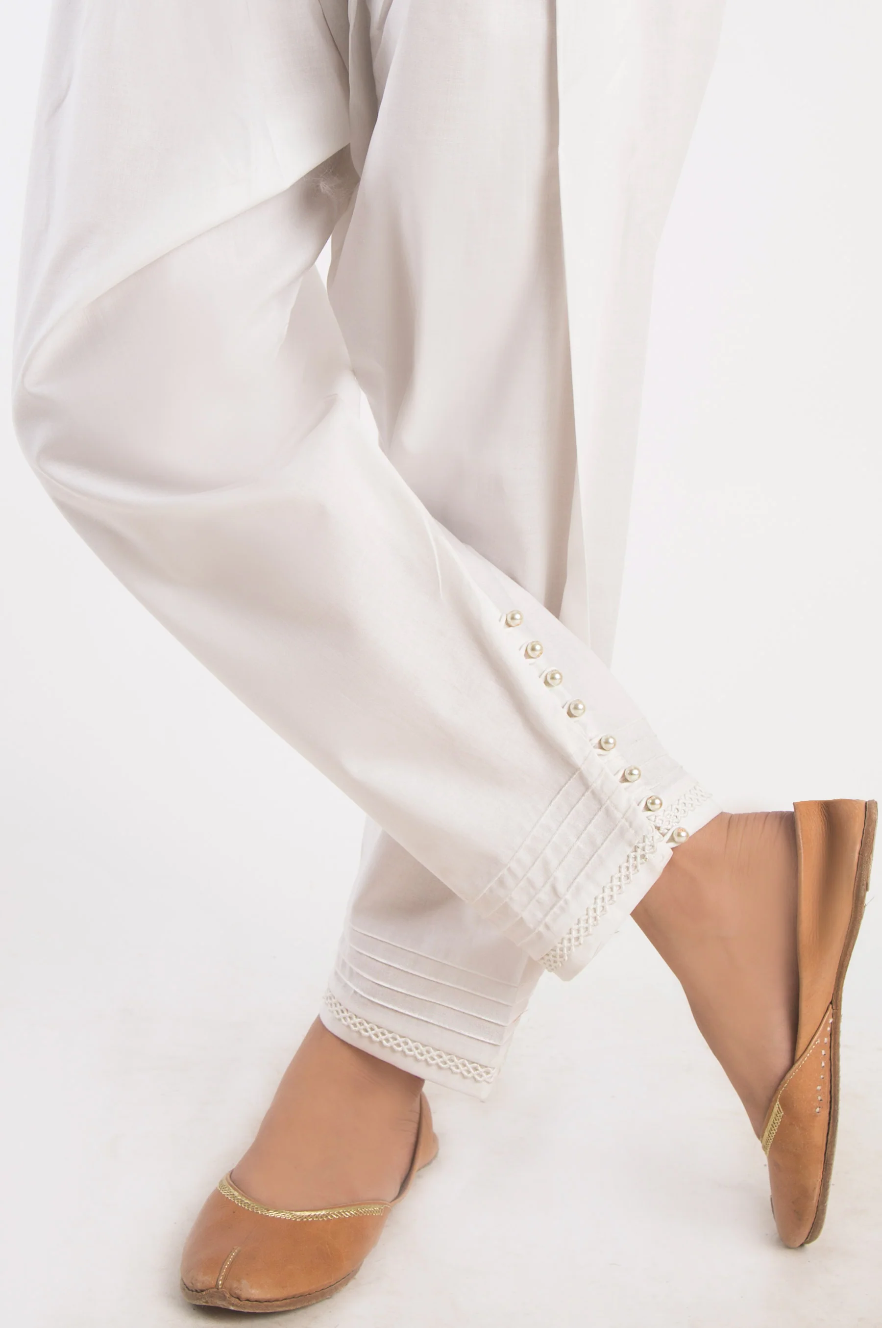 Embroidered Shalwar - White