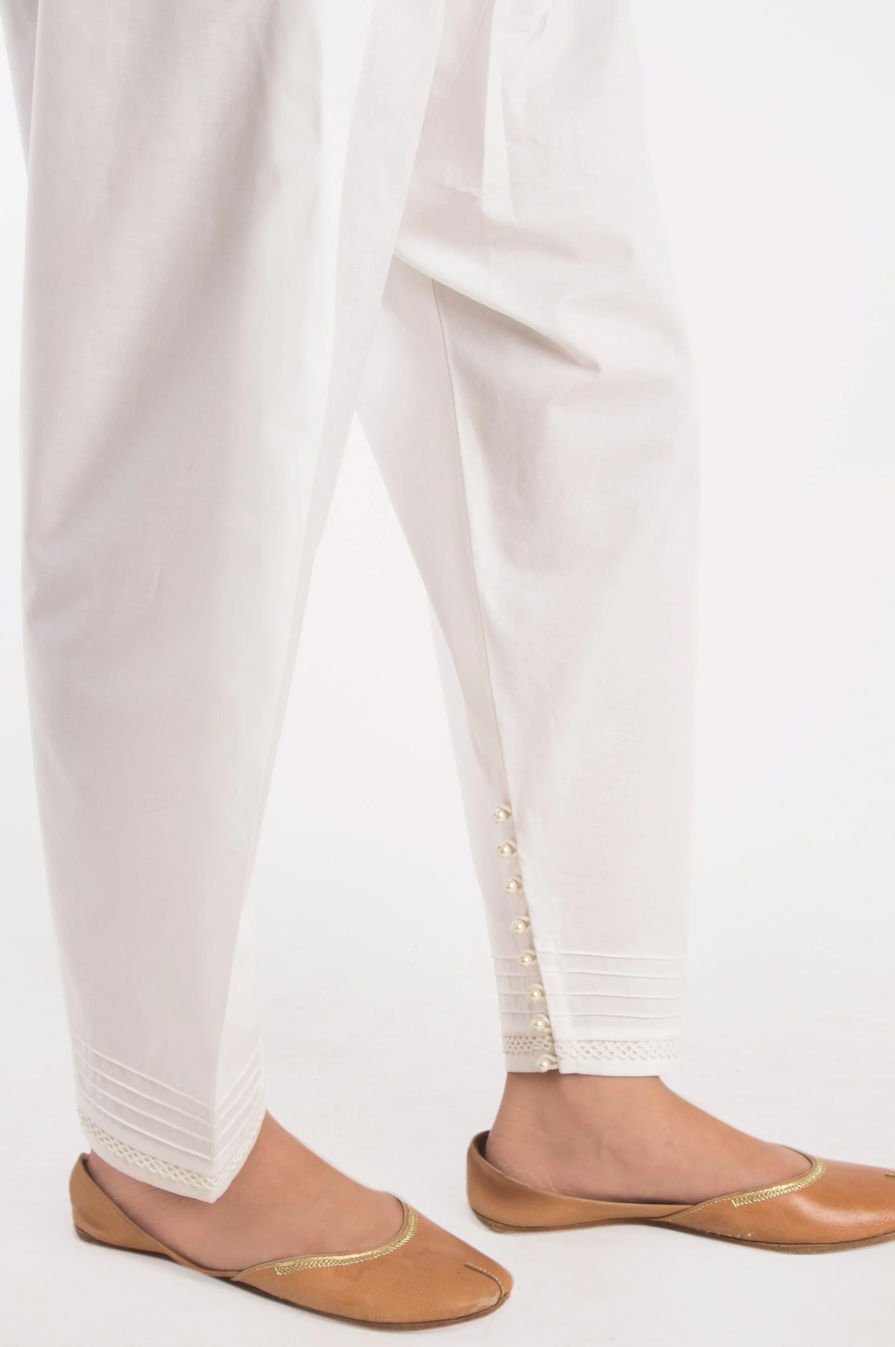Embroidered Shalwar - White - Image 2