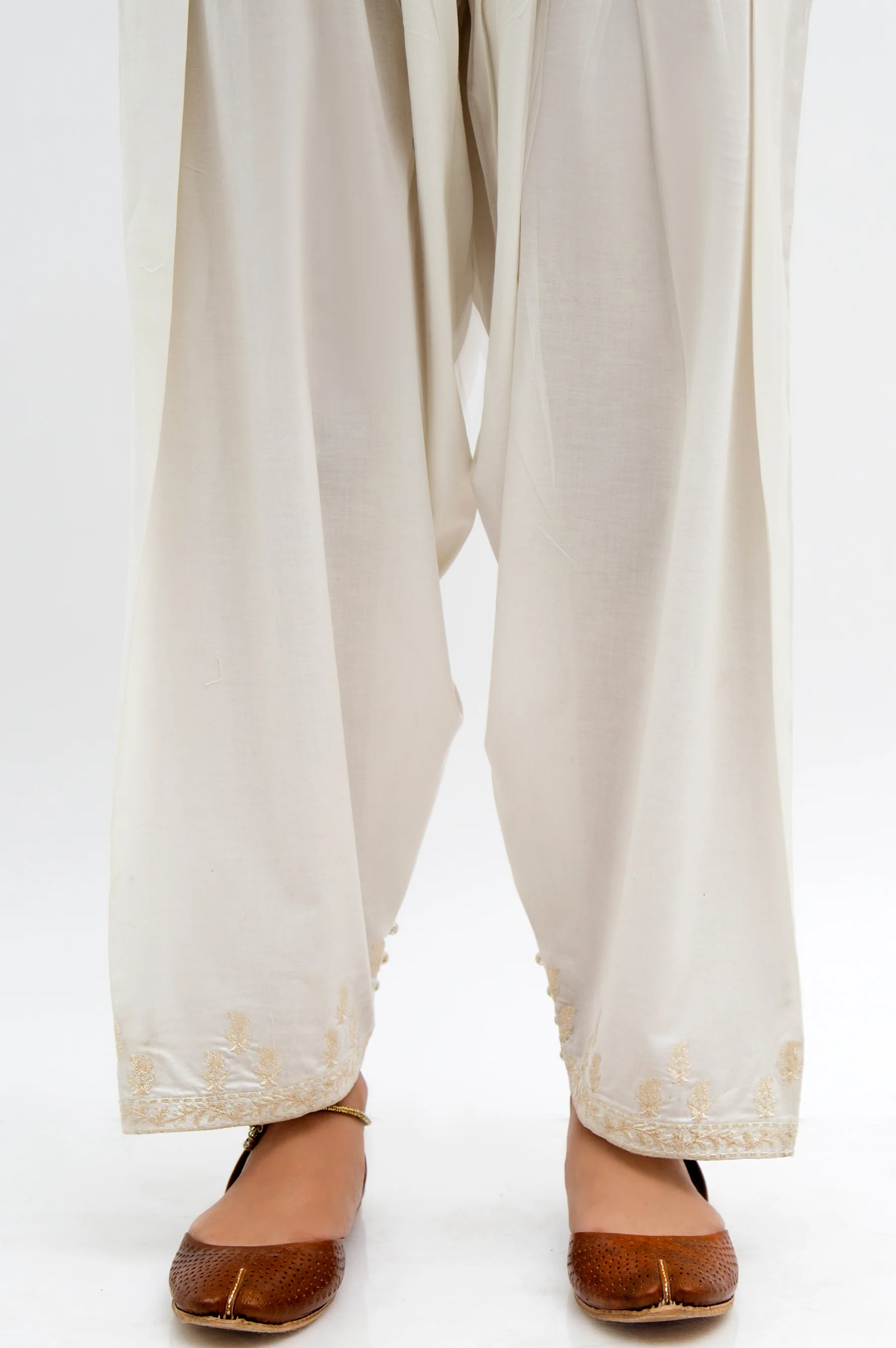 Embroidered Shalwar - Off-White
