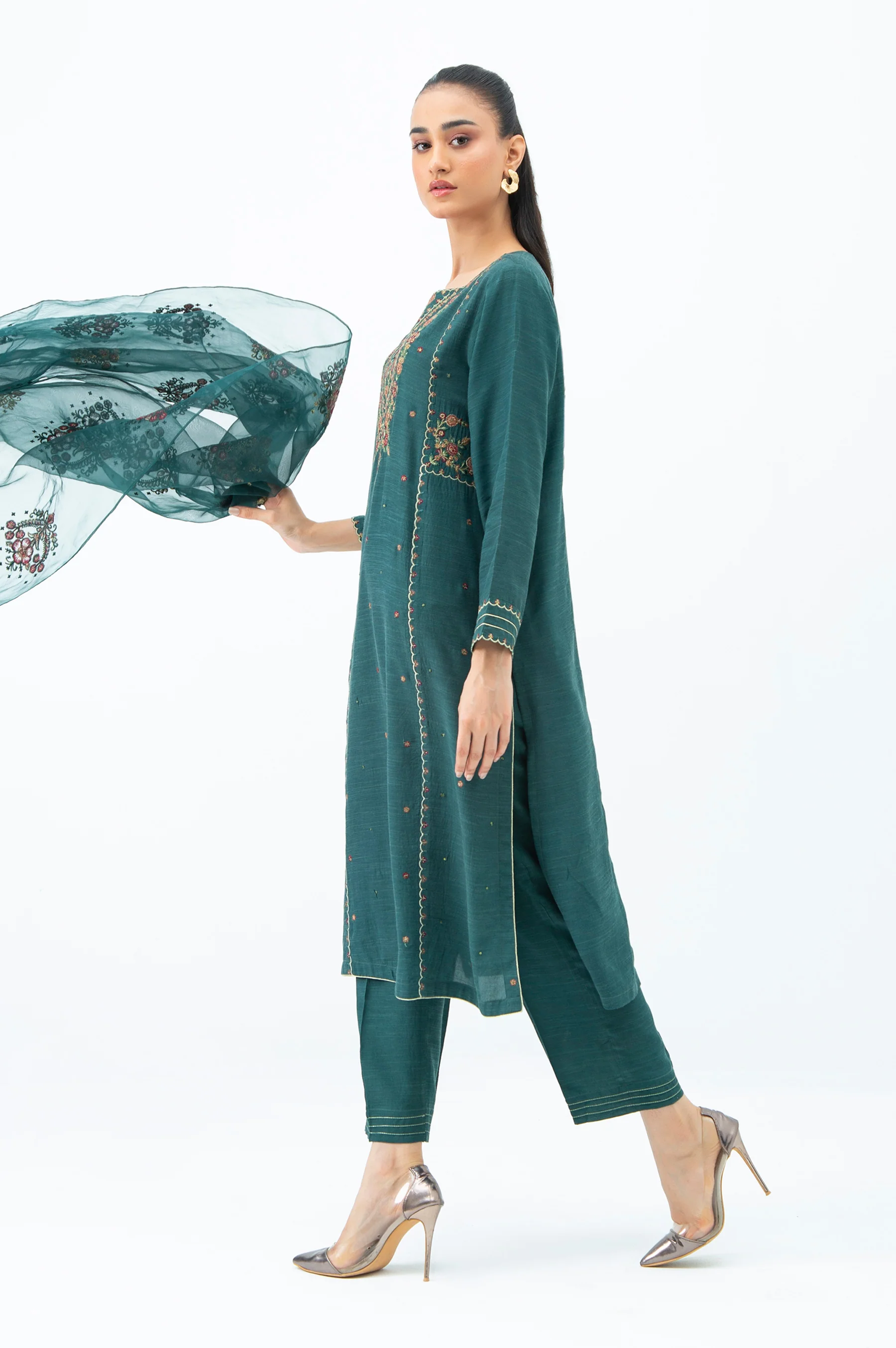 EMBROIDERED RAW SILK STITCHED SHIRT - Image 3