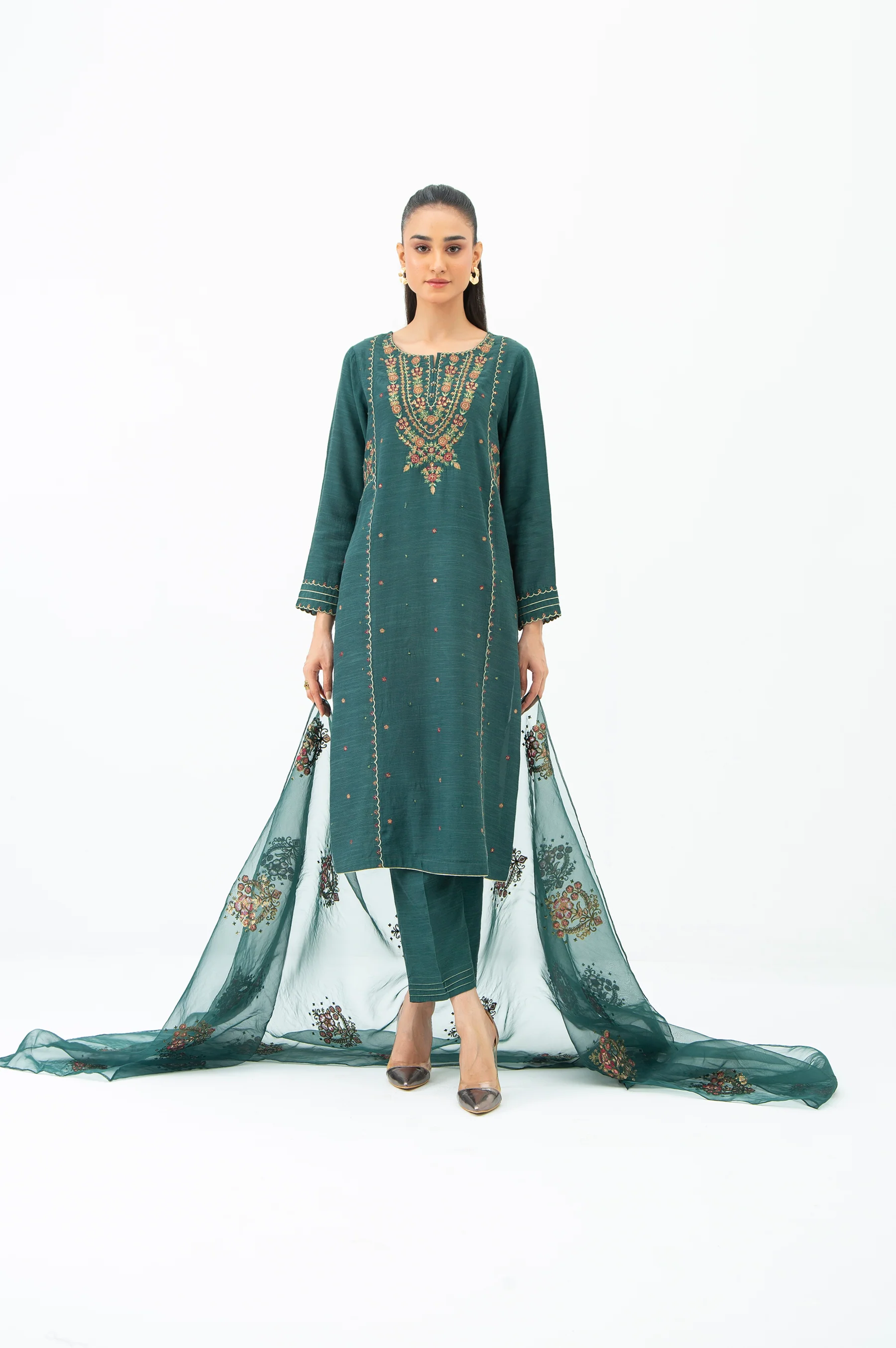 EMBROIDERED RAW SILK STITCHED SHIRT - Image 5