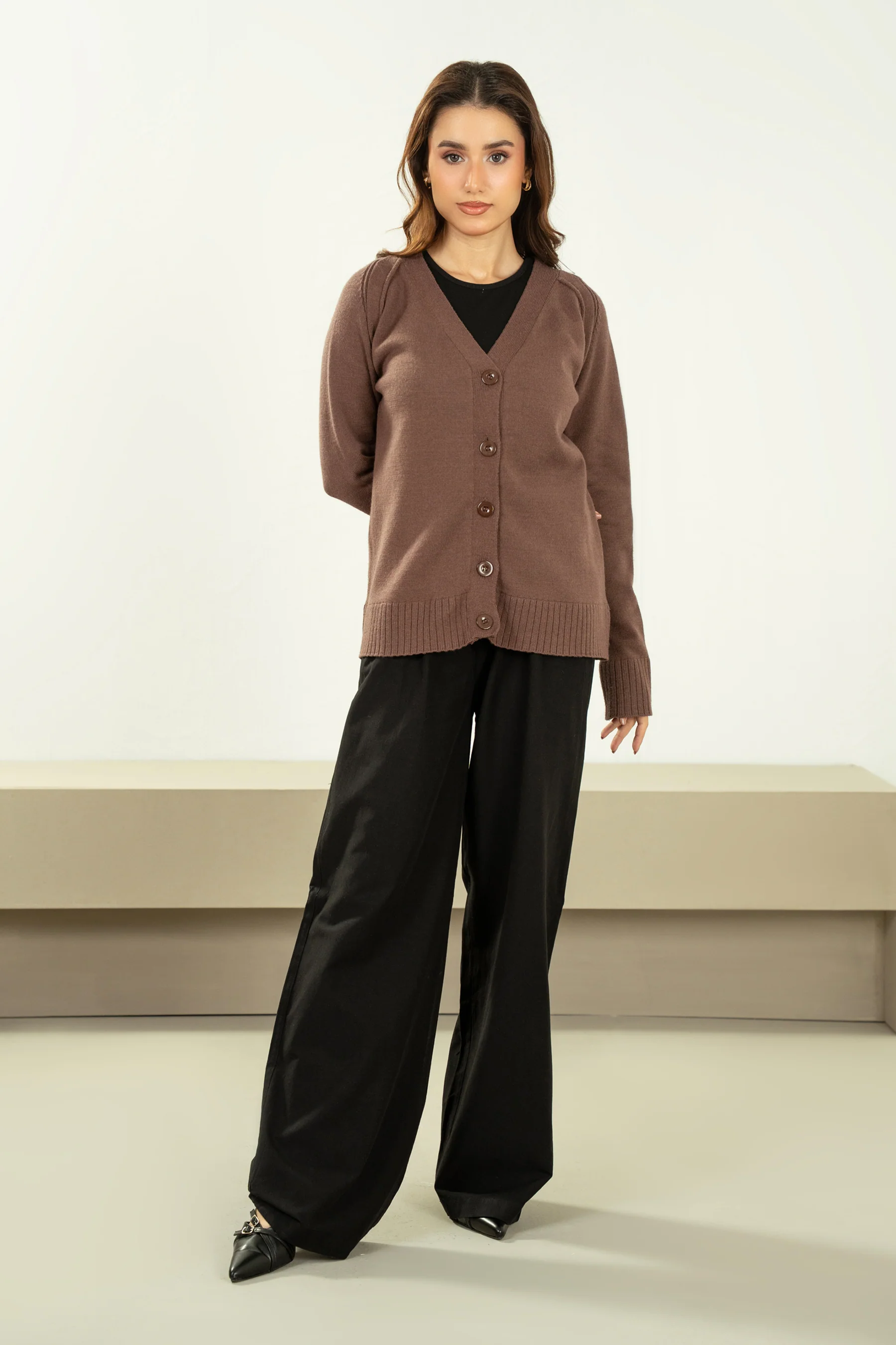 STYLIZED BUTTON DOWN CARDIGAN