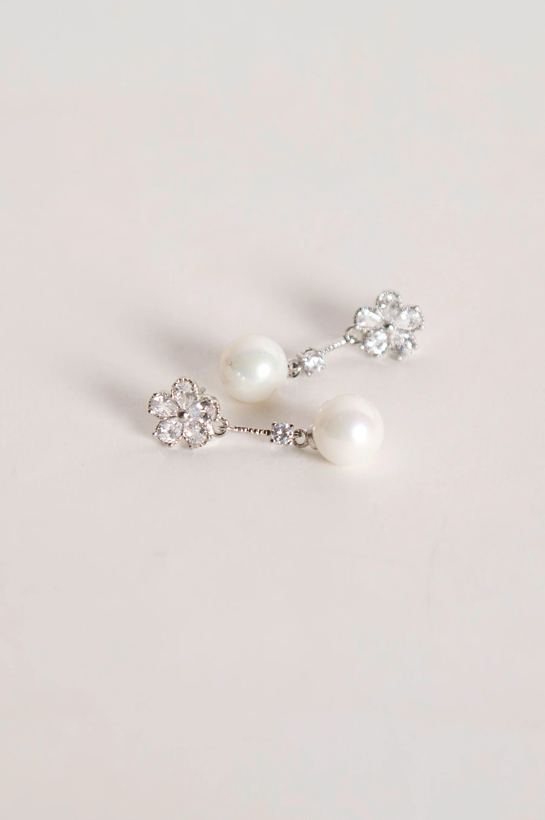 Floral Pearl Drop Earring