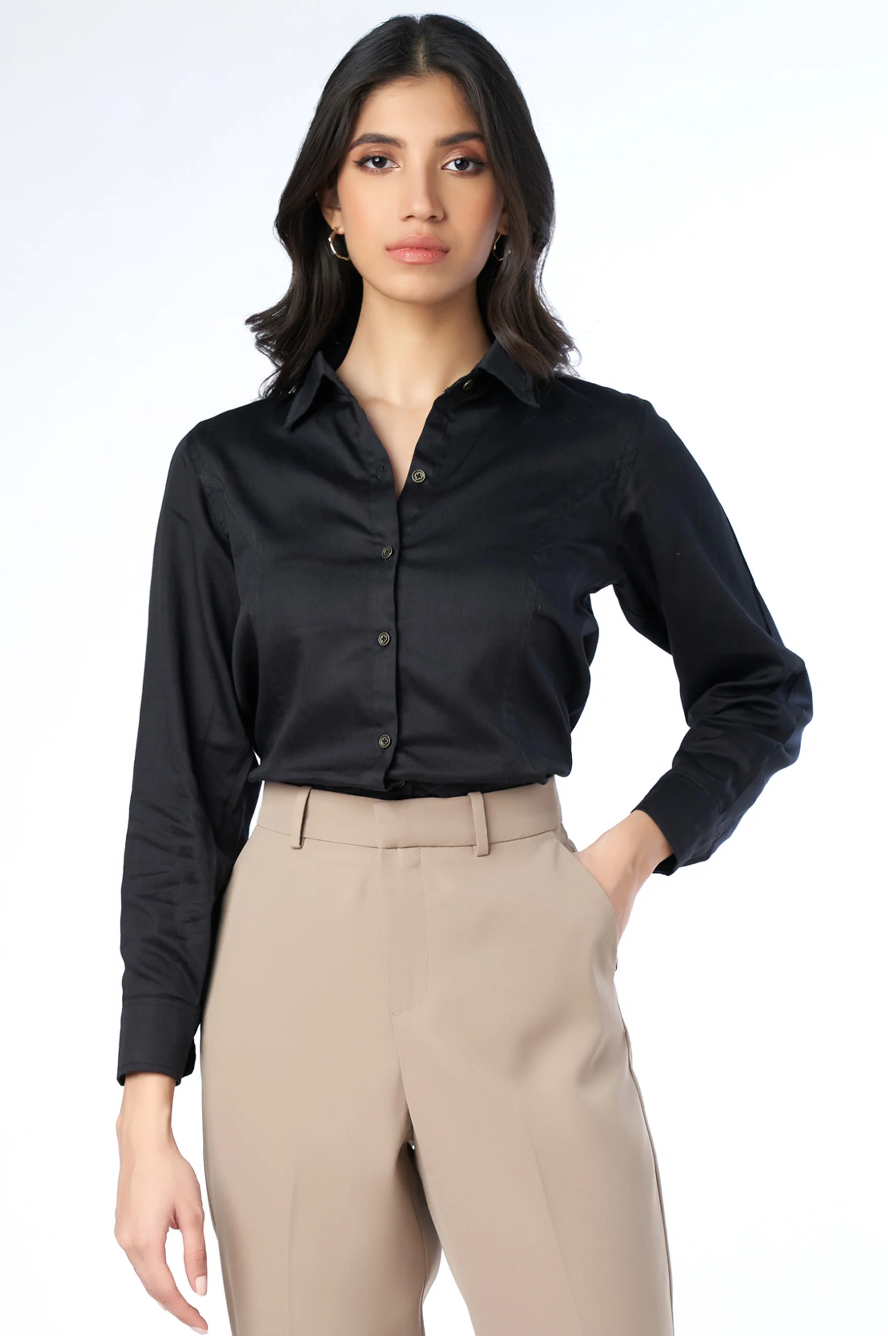 Straight Fit Formal Pants - Coffee - Image 2