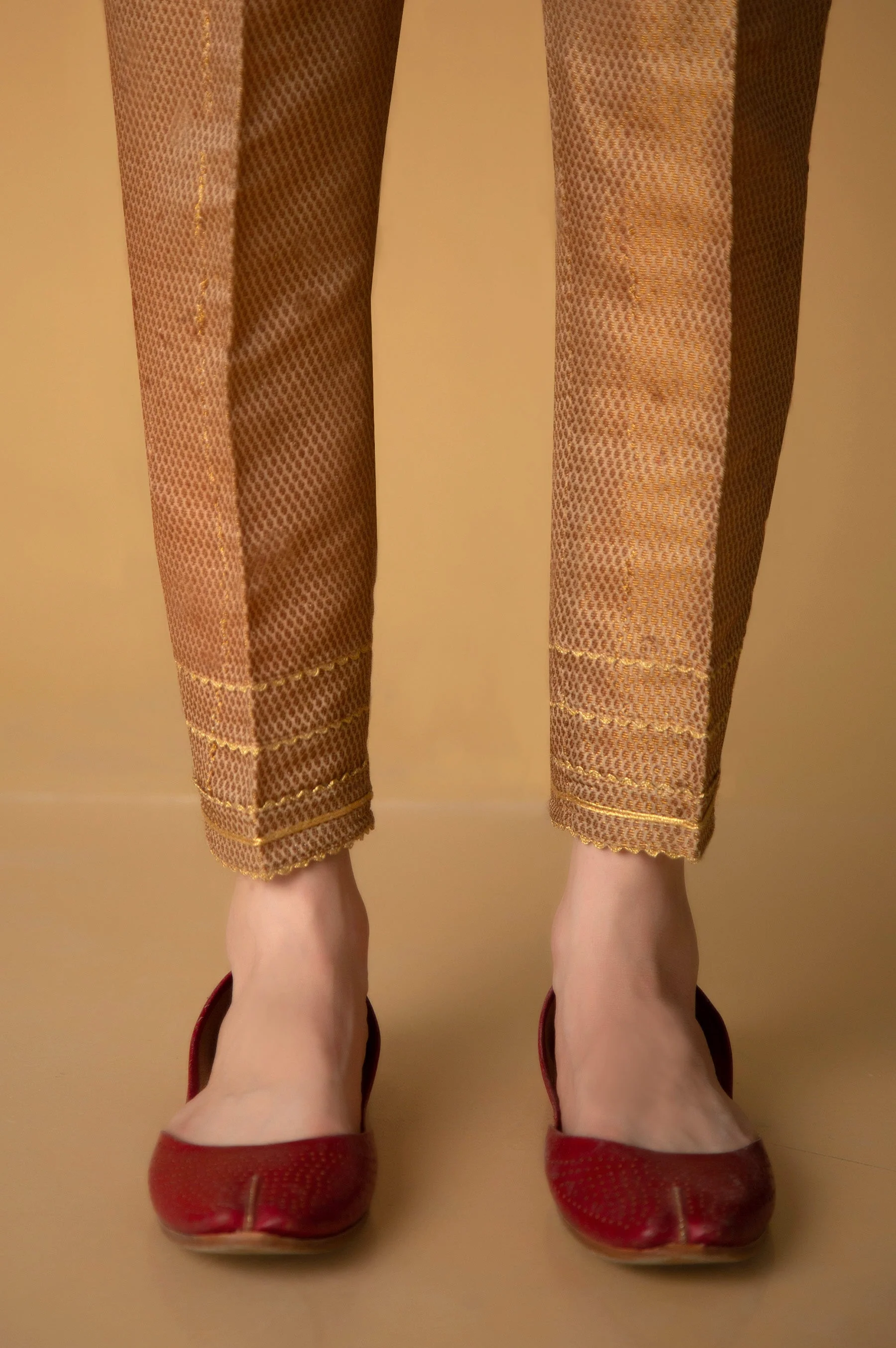 Embellished Jamawar Ciggarette Pant (FACTORY E-OUTLET)