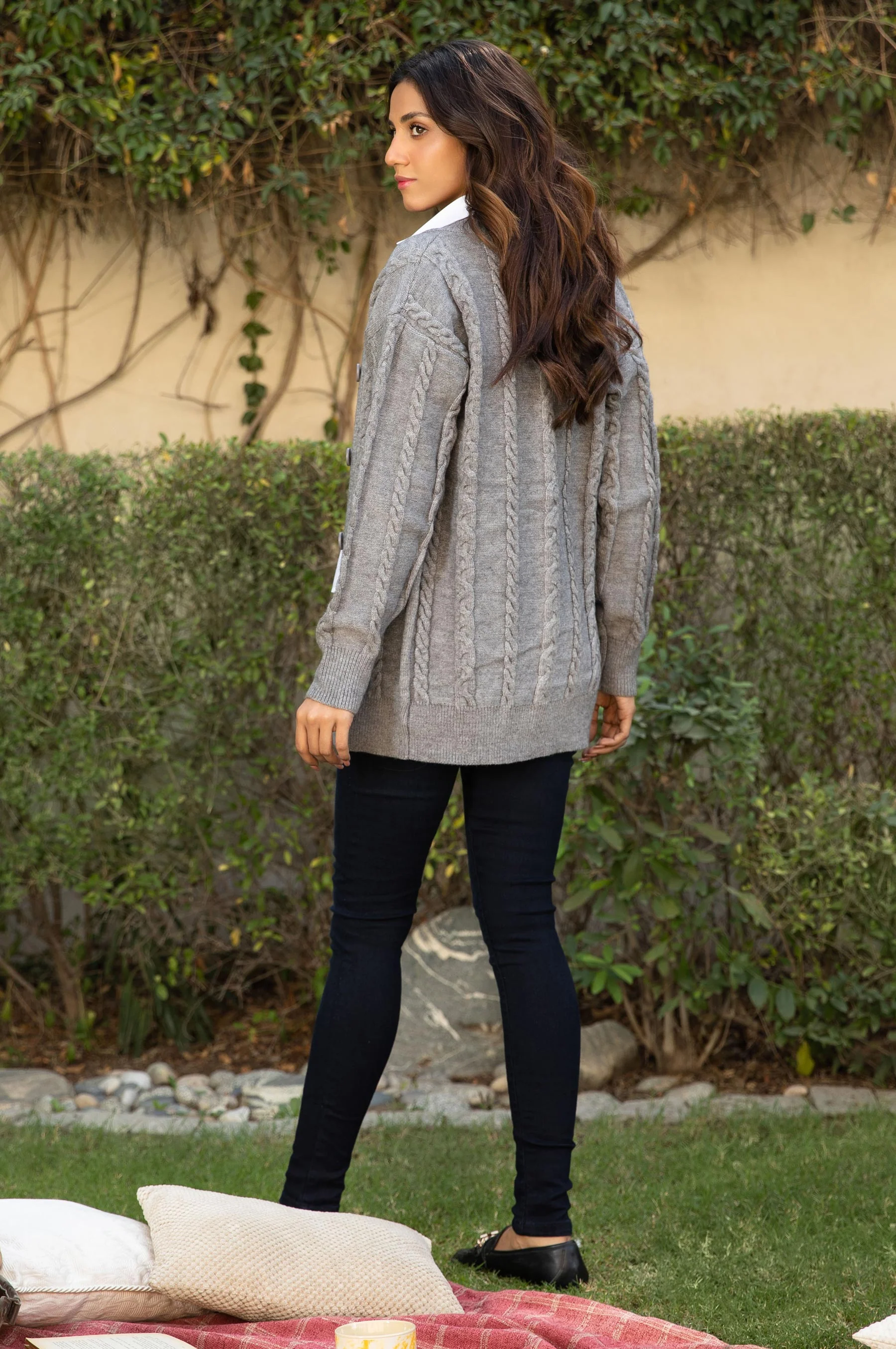 Knitted Crewneck Cardigan - Image 2