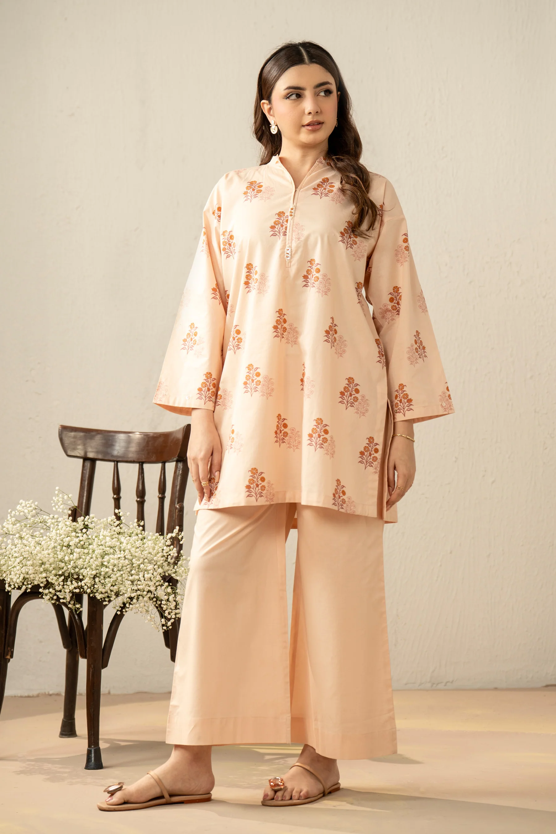 PRINTED CAMBRIC STITCHED 2 PIECE SUIT - Image 4