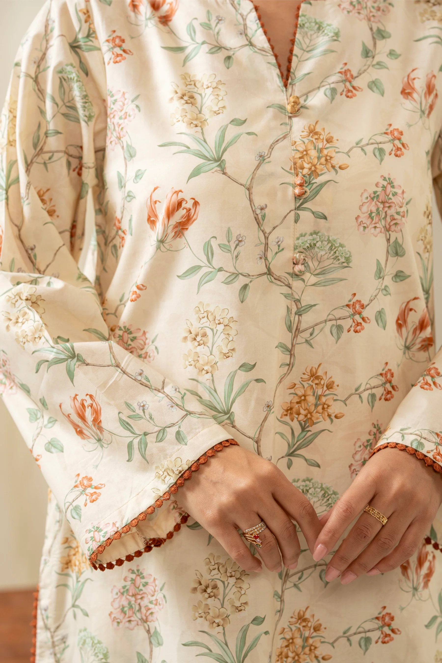 PRINTED CAMBRIC STITCHED 2 PIECE SUIT - Image 2