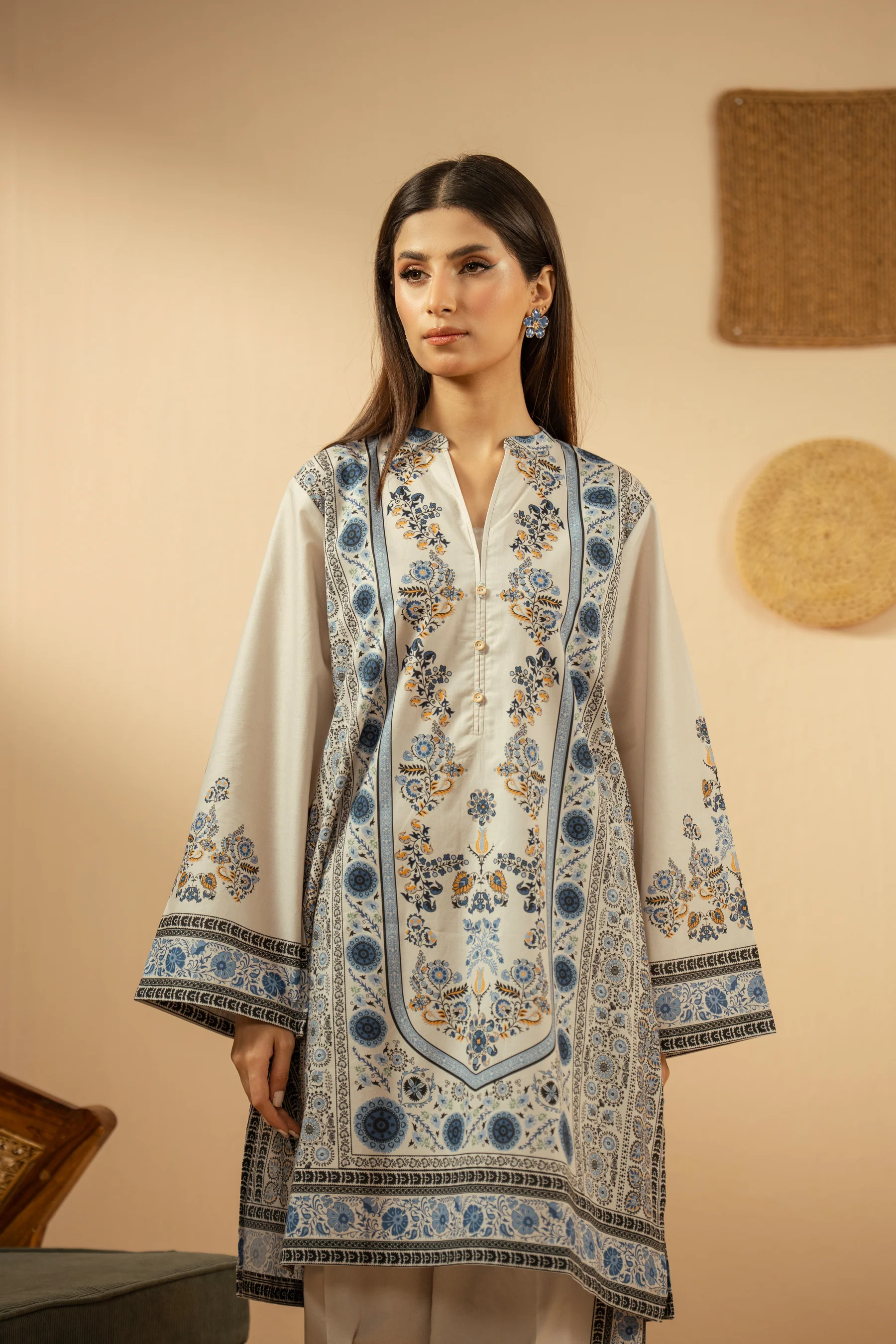PRINTED CAMBRIC STITCHED 2 PIECE SUIT - Image 5