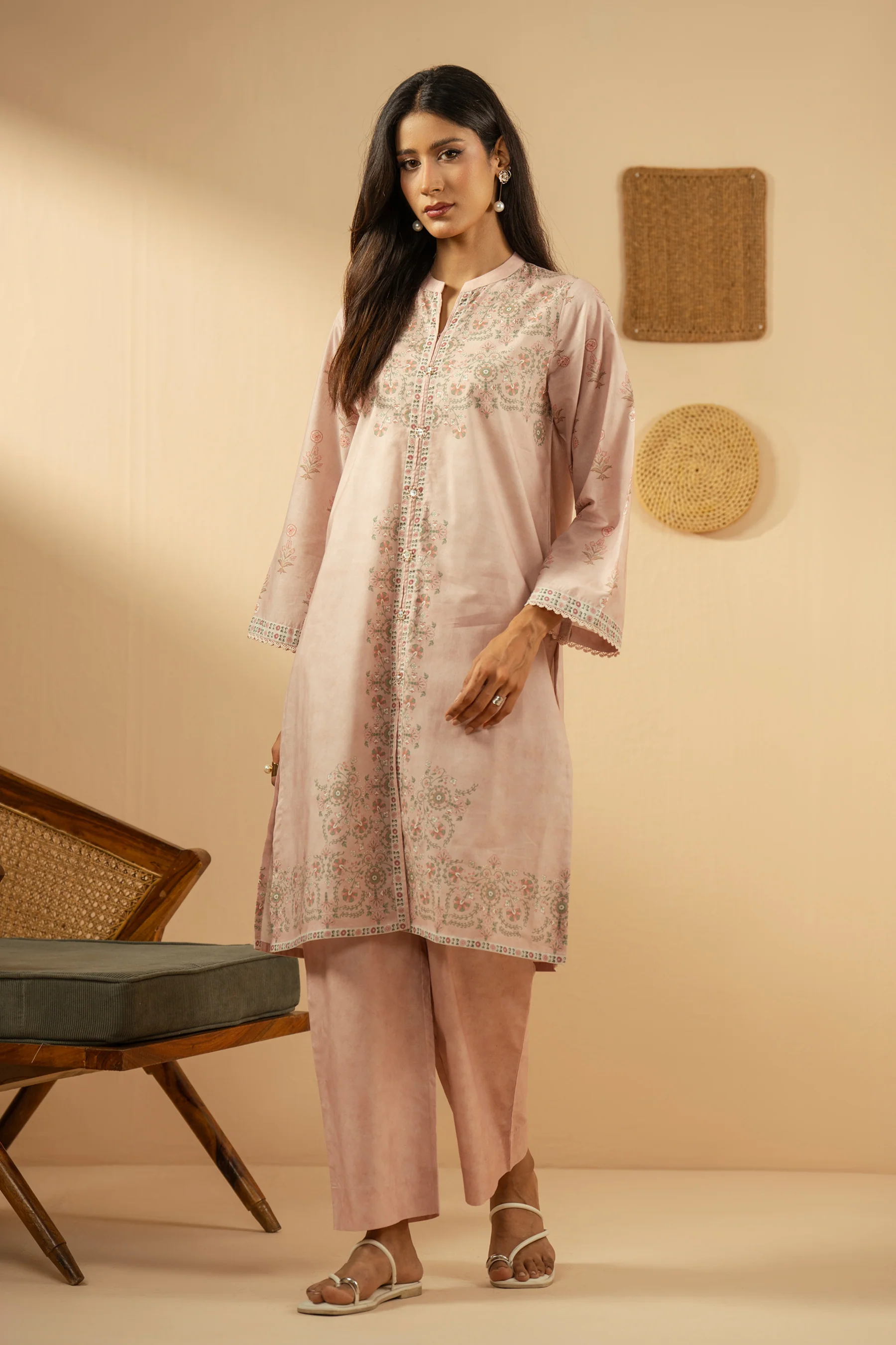 PRINTED CAMBRIC STITCHED 2 PIECE SUIT (FACTORY E-OUTLET) - Image 3