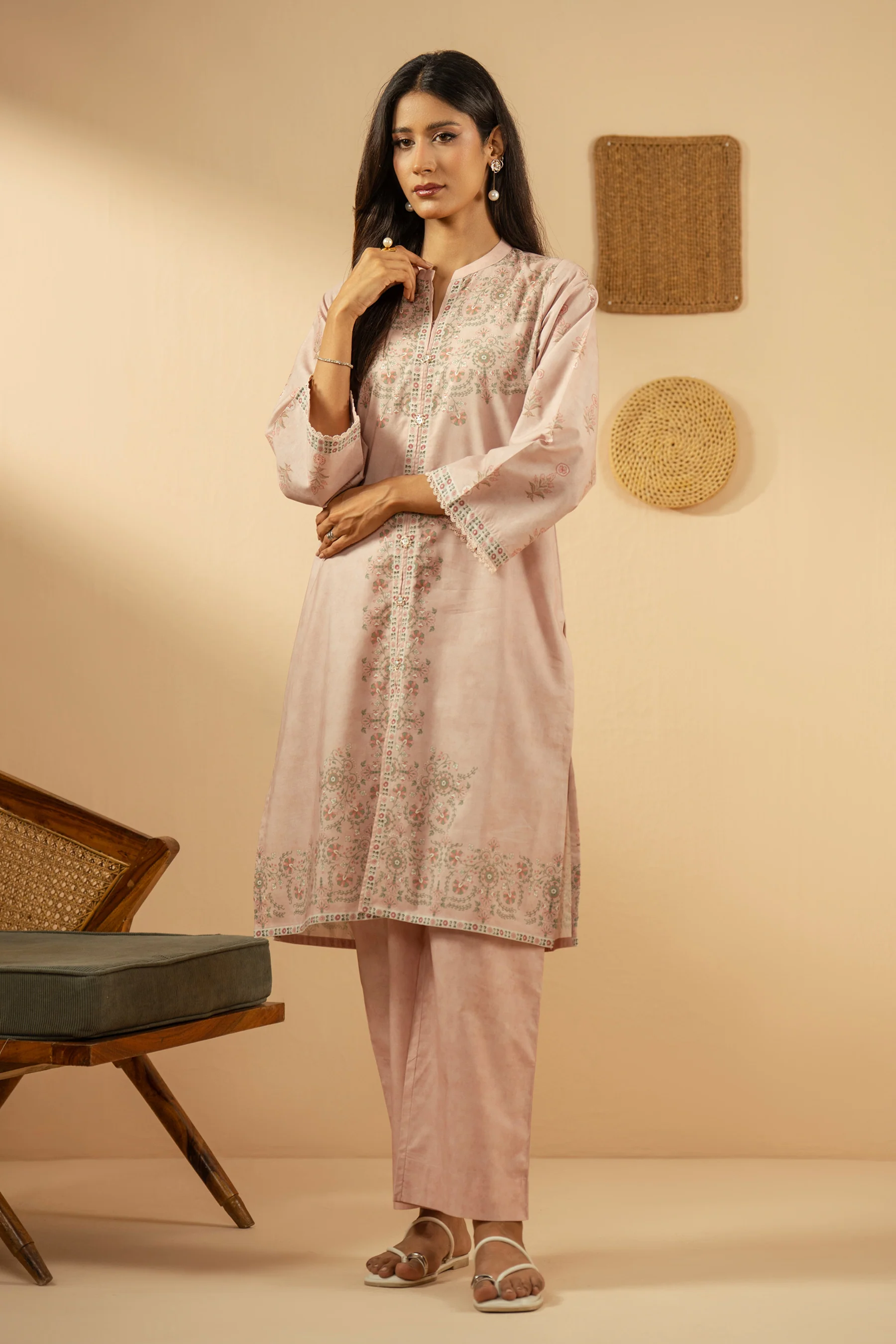 PRINTED CAMBRIC STITCHED 2 PIECE SUIT (FACTORY E-OUTLET) - Image 4
