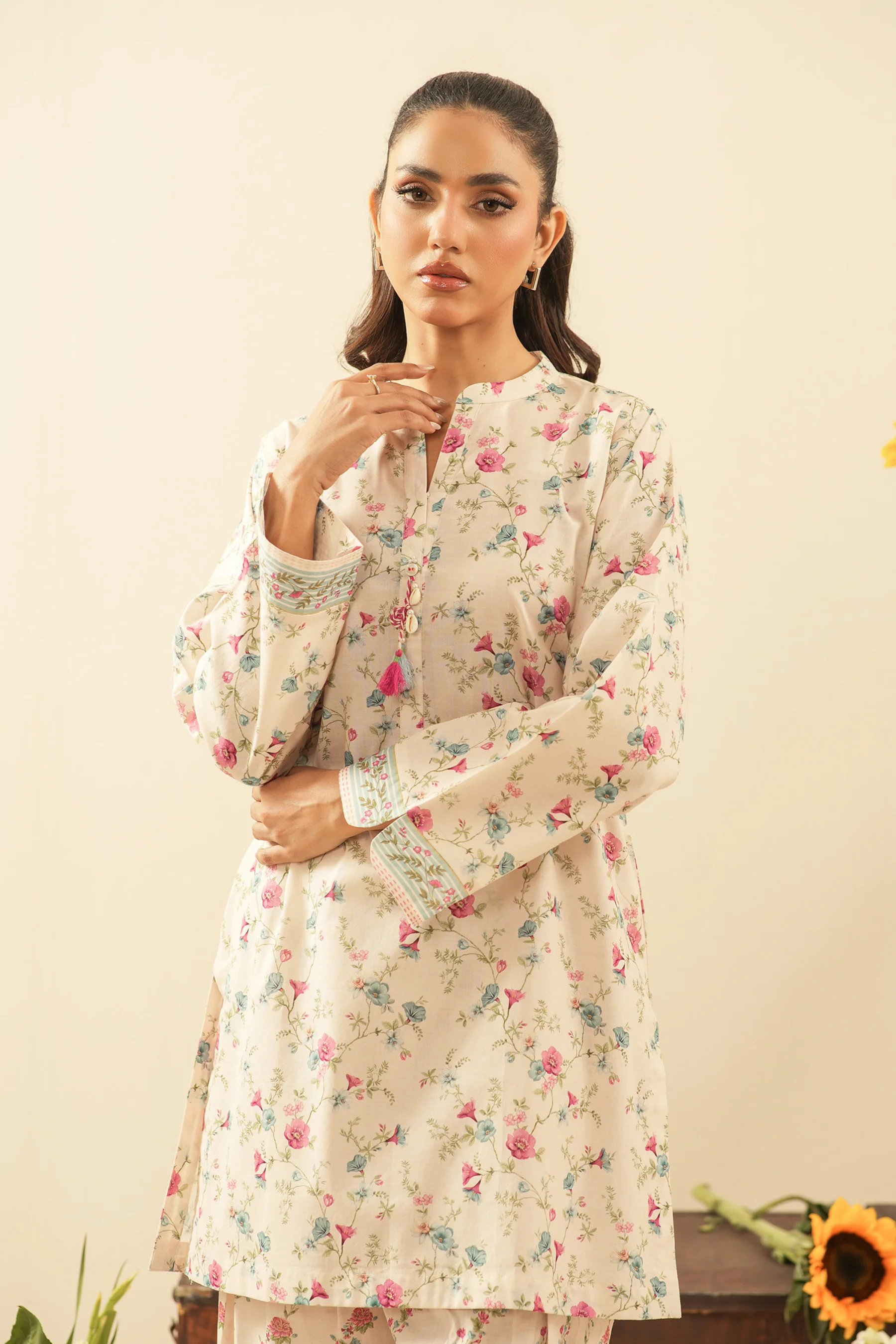 PRINTED CAMBRIC STITCHED 2 PIECE SUIT - Image 5