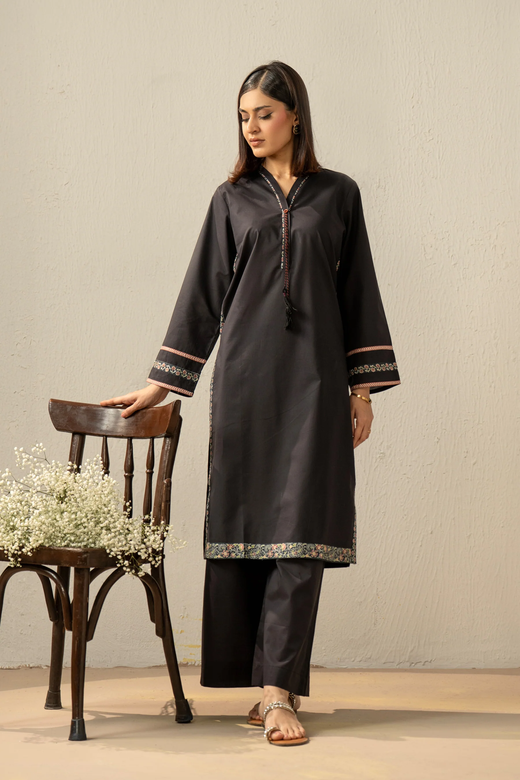 PRINTED CAMBRIC STITCHED 2 PIECE SUIT - Image 4
