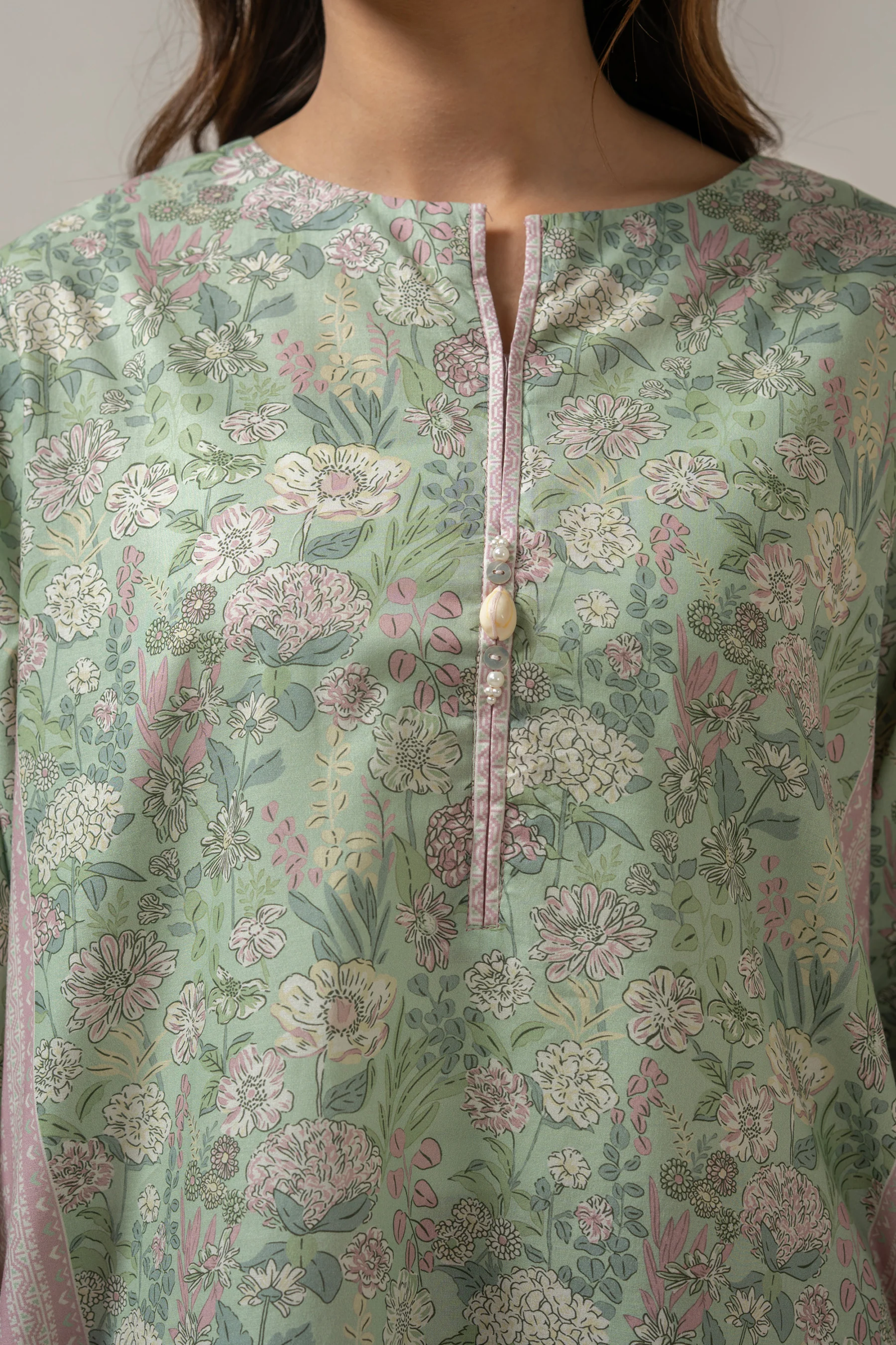 PRINTED CAMBRIC STITCHED SHIRT BOTTOM SUIT - Image 2