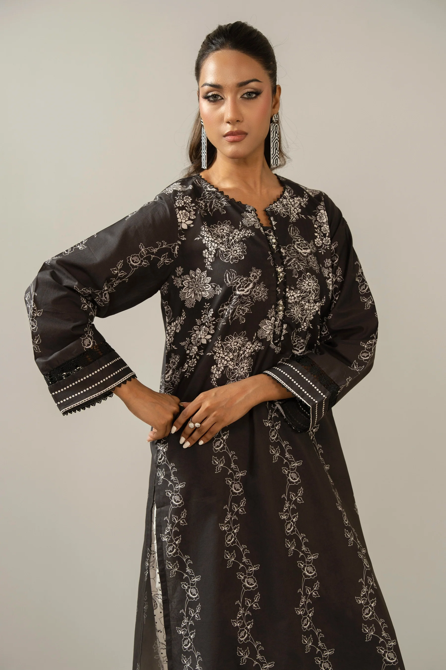 PRINTED CAMBRIC STITCHED SHIRT BOTTOM SUIT - Image 2