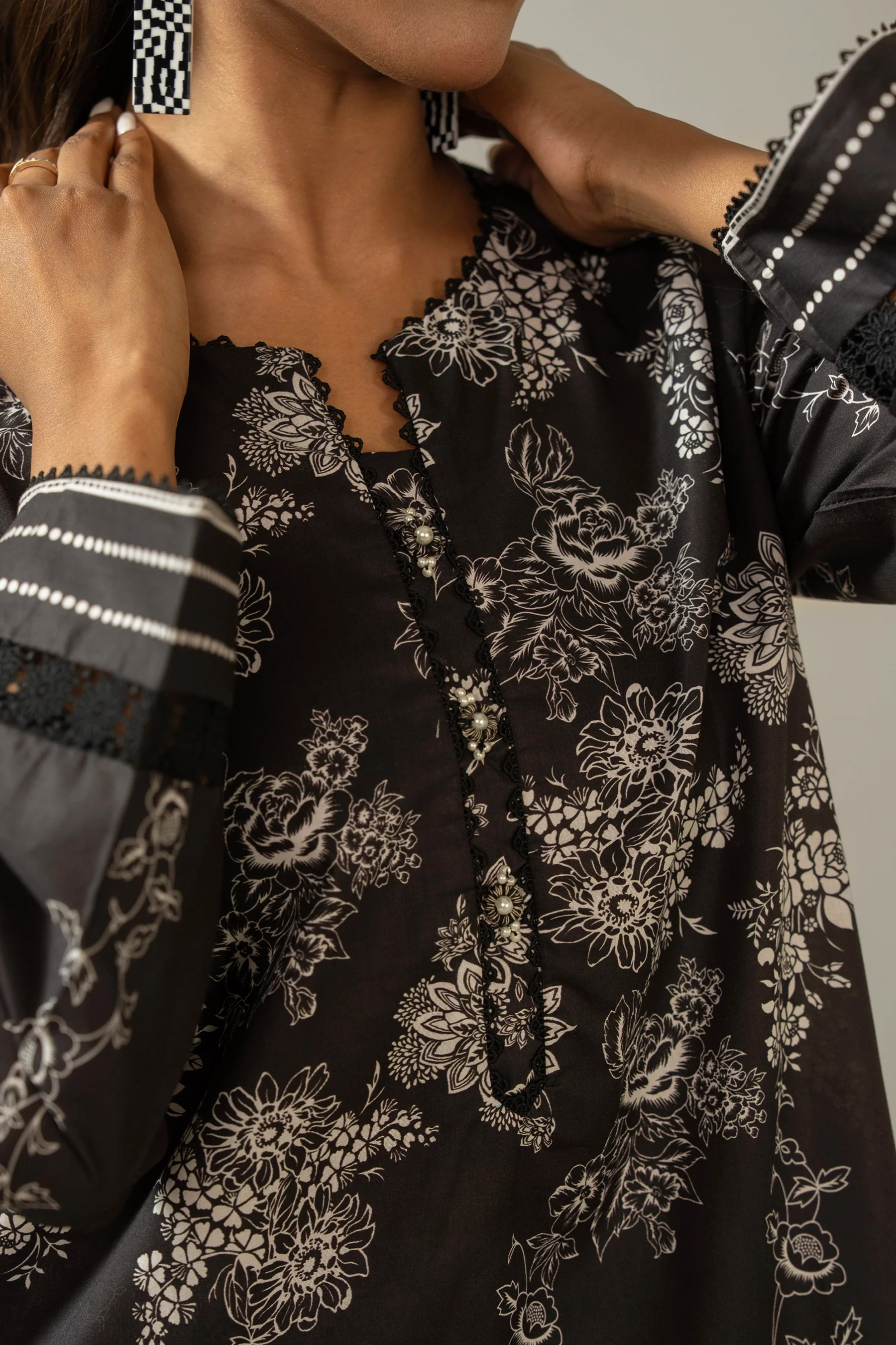 PRINTED CAMBRIC STITCHED SHIRT BOTTOM SUIT - Image 5