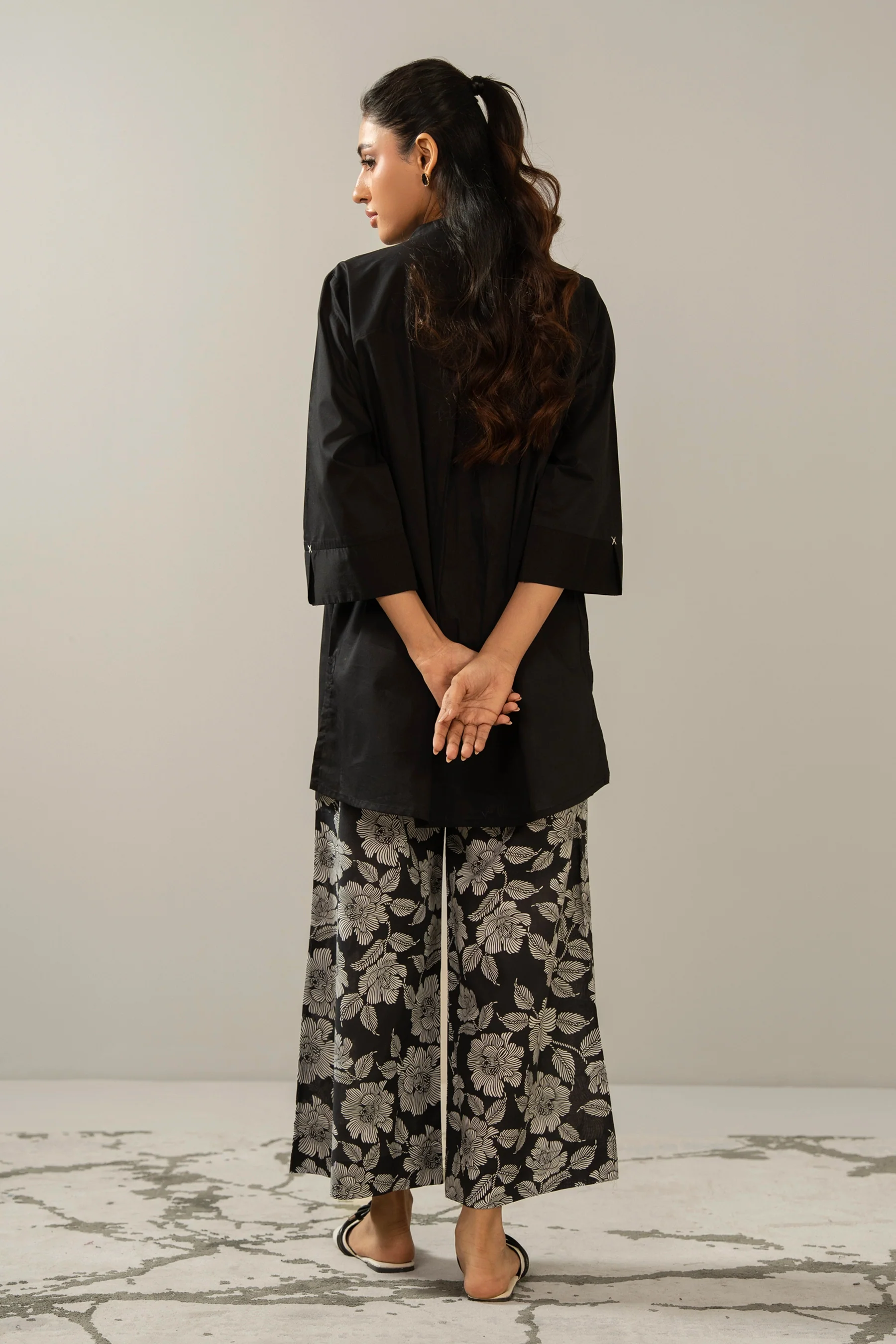PRINTED CAMBRIC STITCHED SHIRT BOTTOM SUIT - Image 3