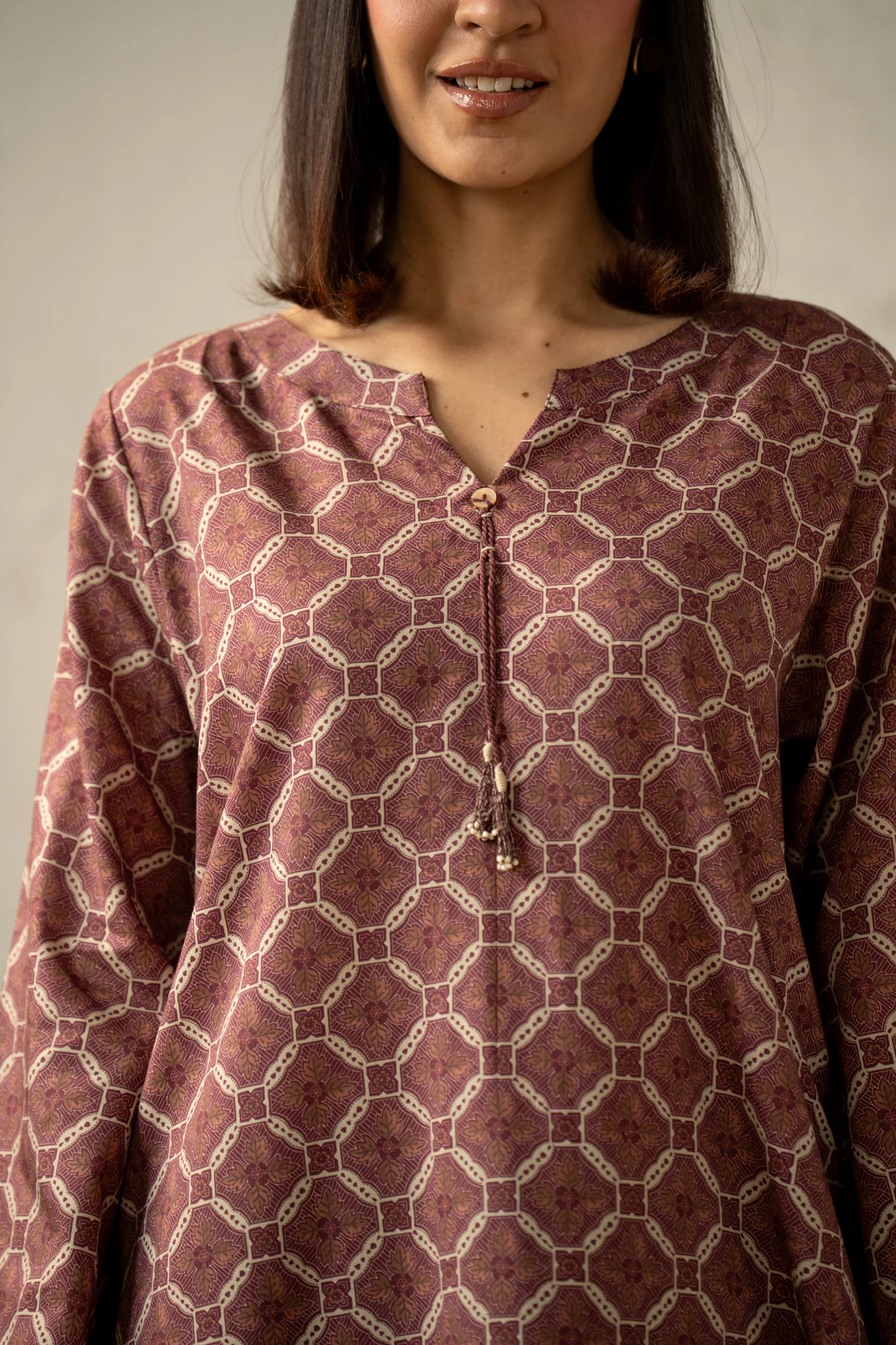PRINTED COTTON LINEN VISCOSE STITCHED 2 PIECE SUIT - Image 6