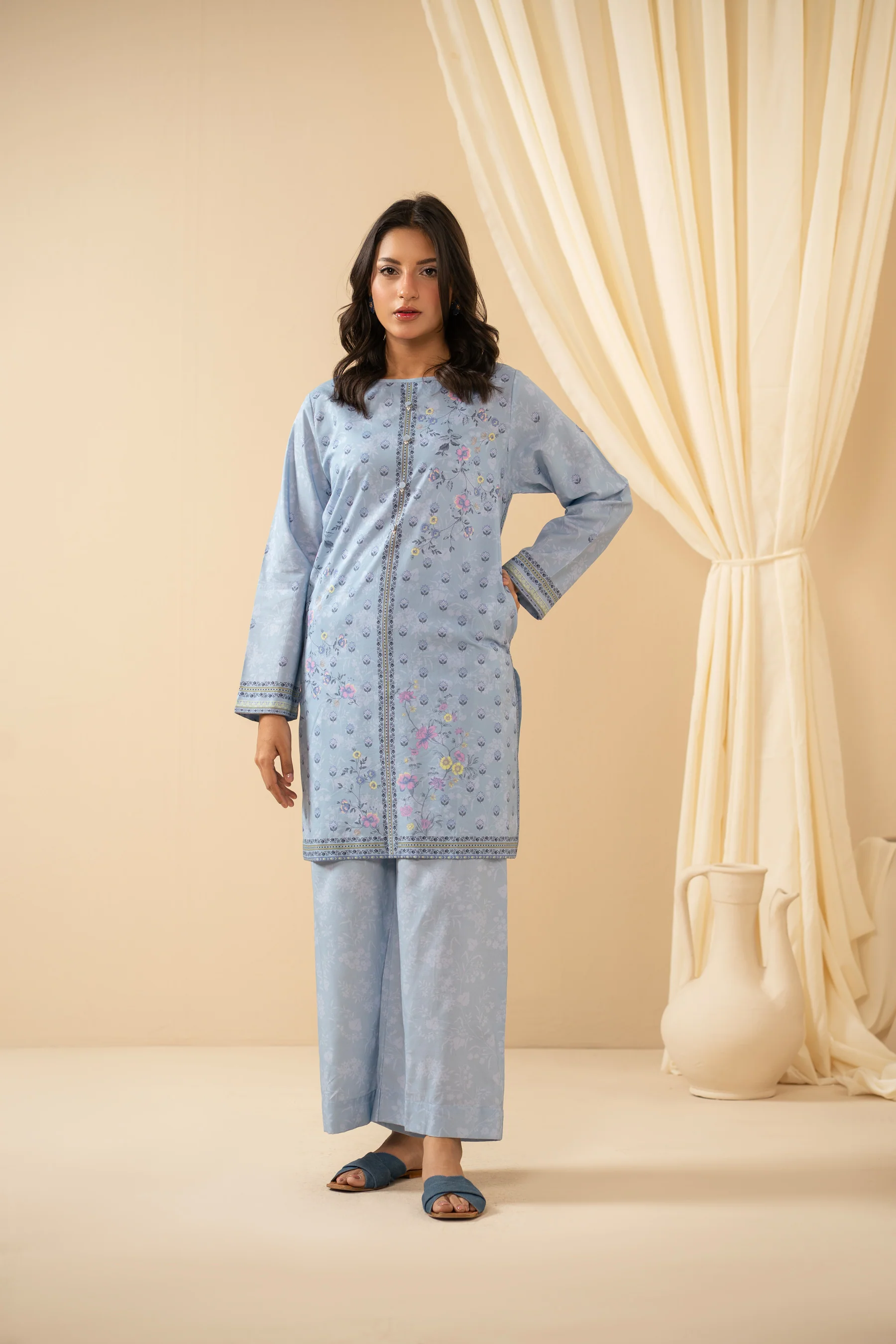 PRINTED COTTON LINEN VISCOSE STITCHED SHIRT - Image 4