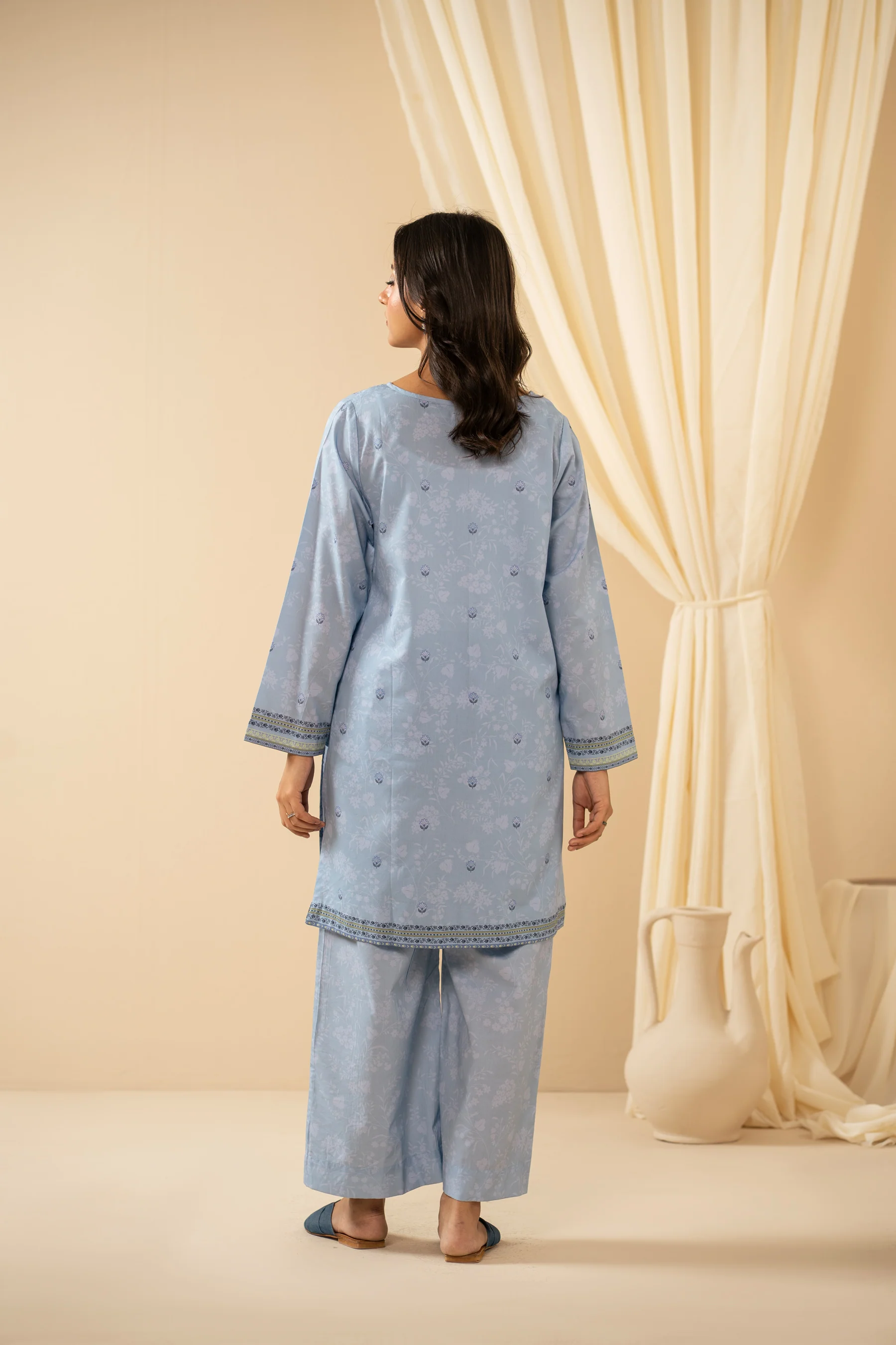 PRINTED COTTON LINEN VISCOSE STITCHED SHIRT - Image 5