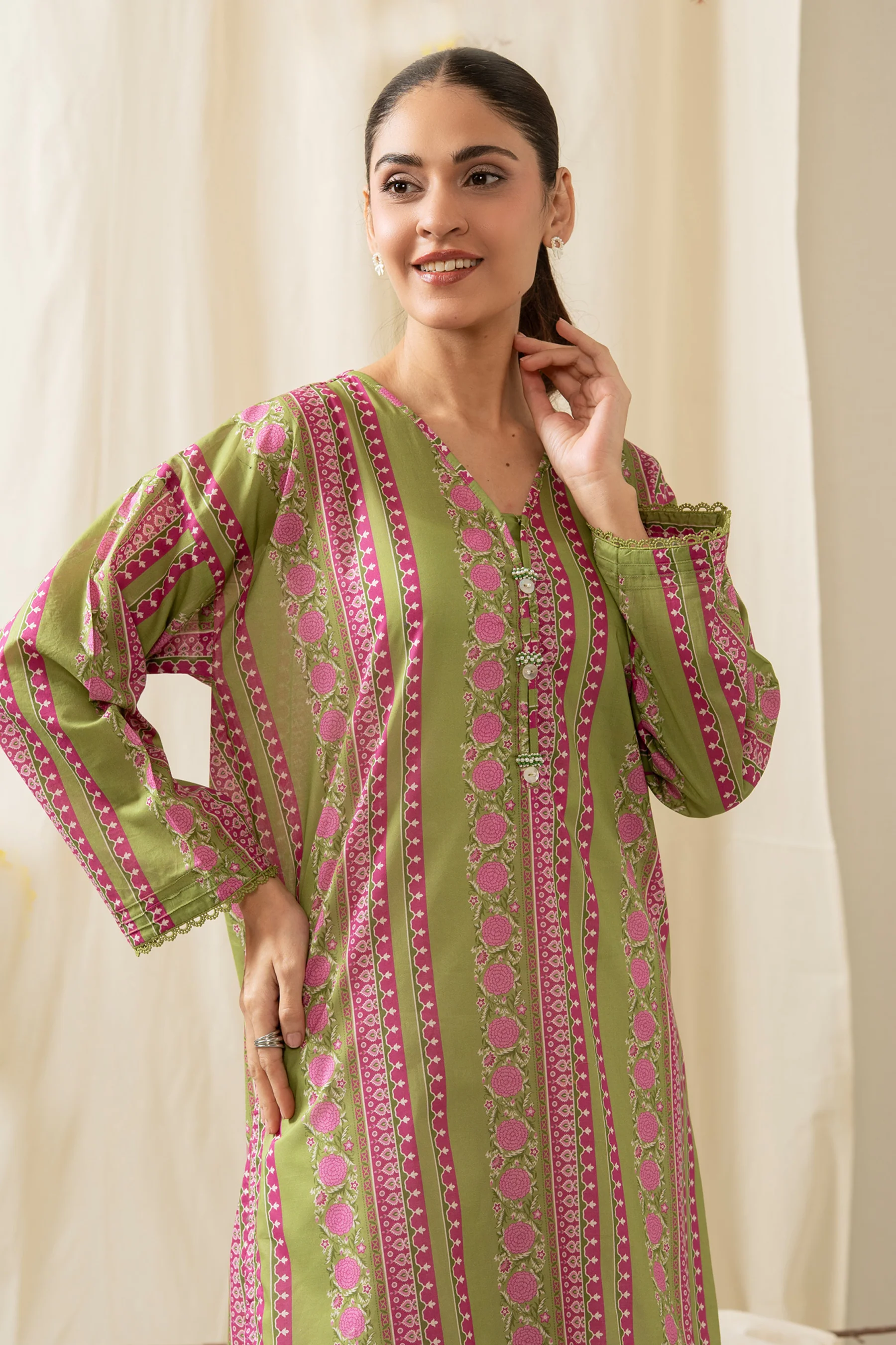 PRINTED LAWN STITCHED SHIRT - Image 4