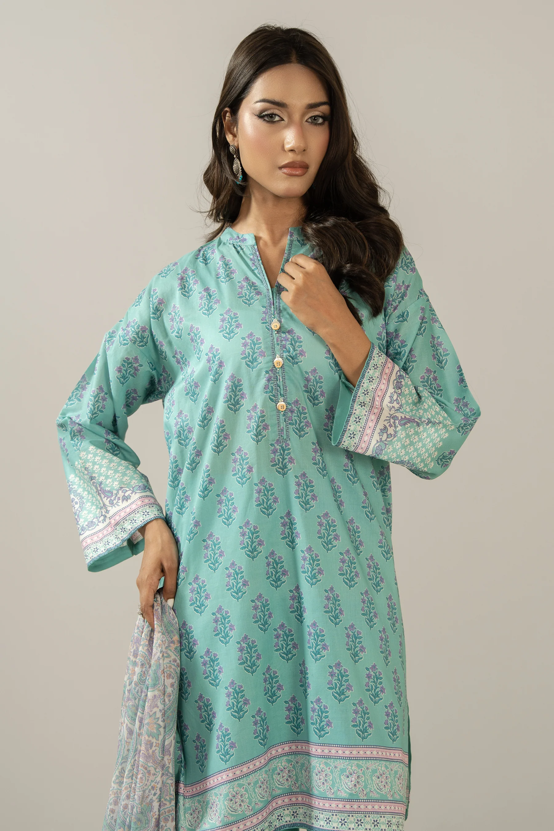 PRINTED LAWN STITCHED 3 PIECE SUIT - Image 6