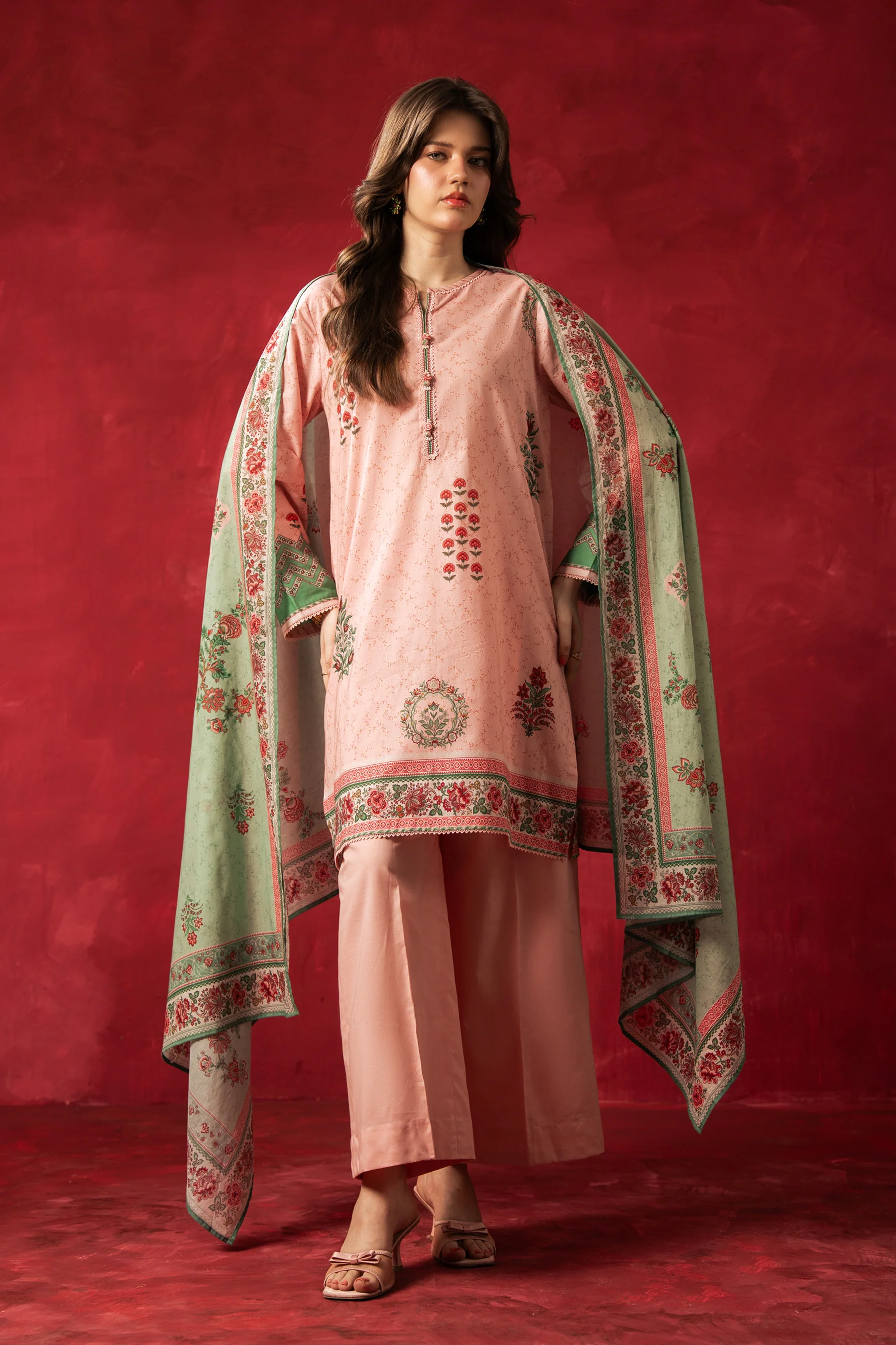 PRINTED LAWN UNSTITCHED 3 PIECE SUIT - Image 5