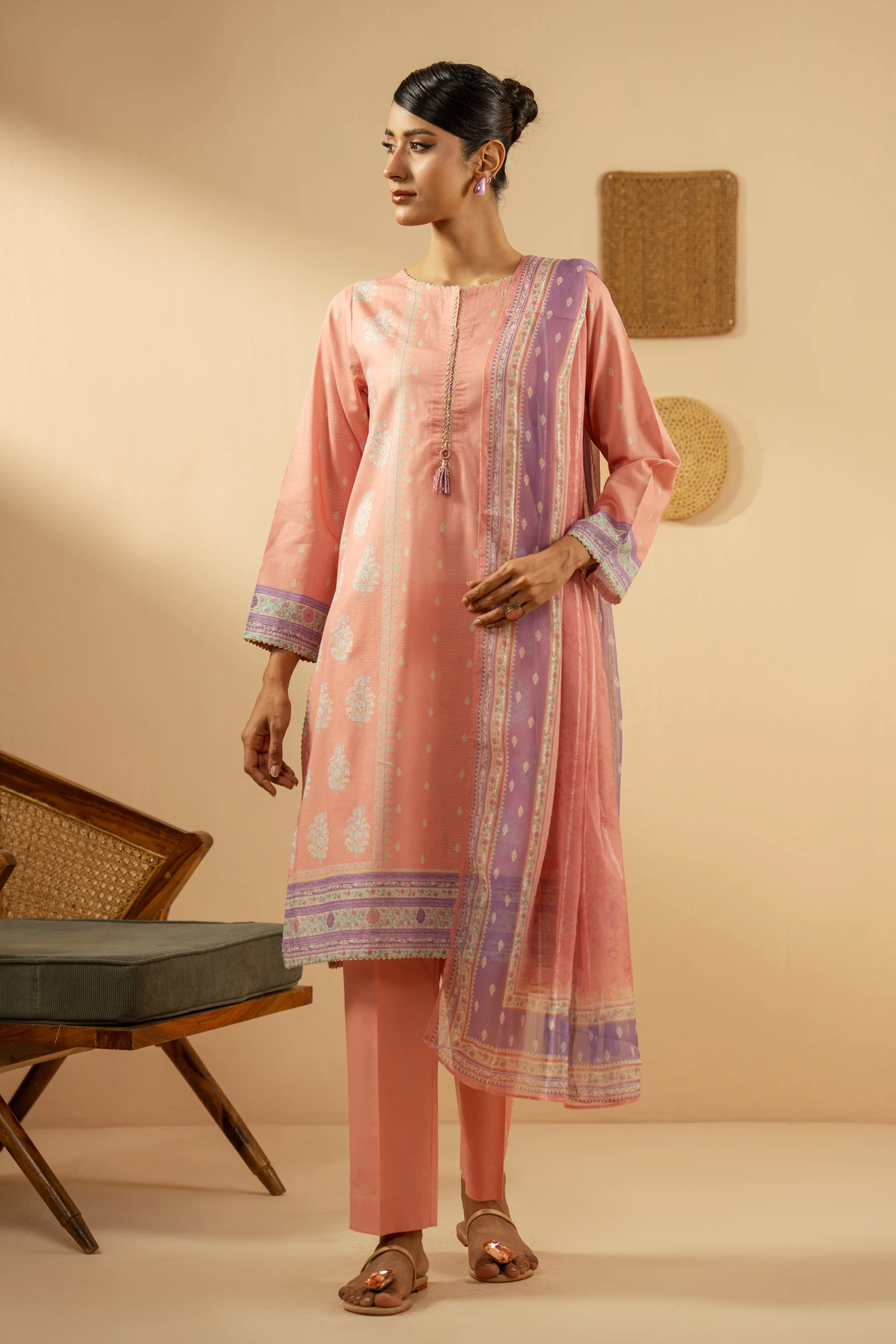 PRINTED MYSURI LAWN STITCHED 3 PIECE SUIT