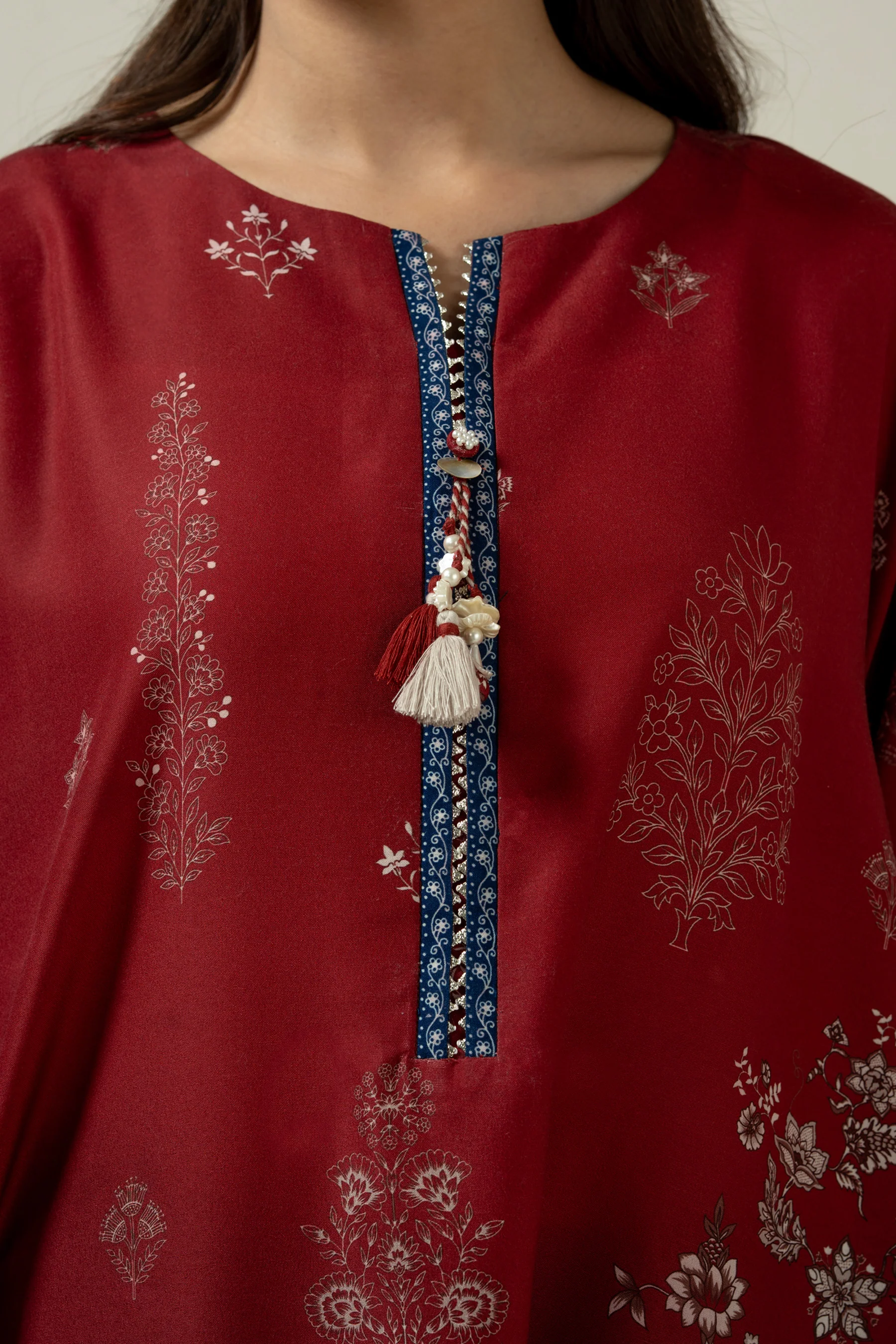 PRINTED POLY CAMBRIC STITCHED KAFTAN - Image 2