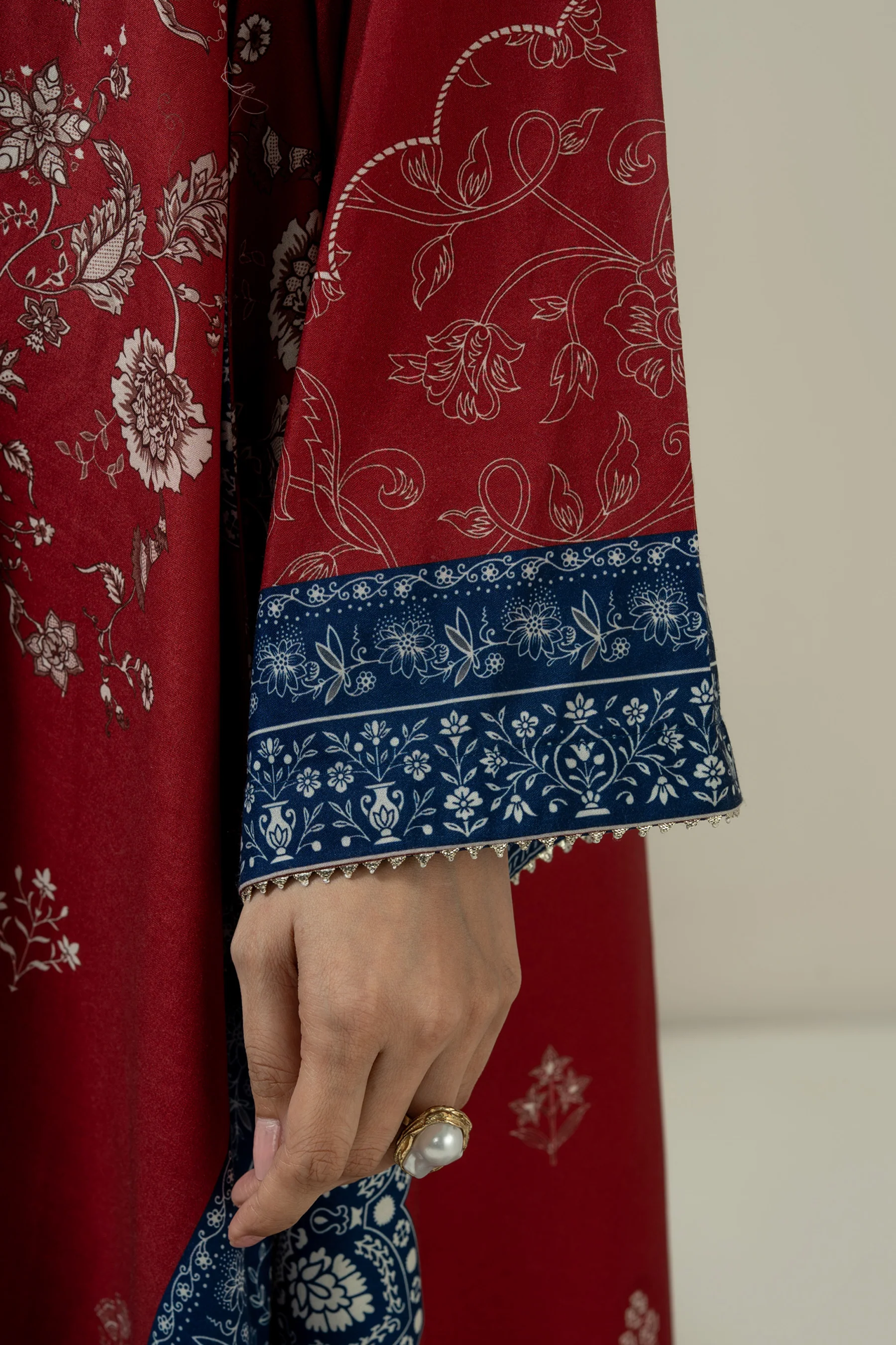 PRINTED POLY CAMBRIC STITCHED KAFTAN - Image 3