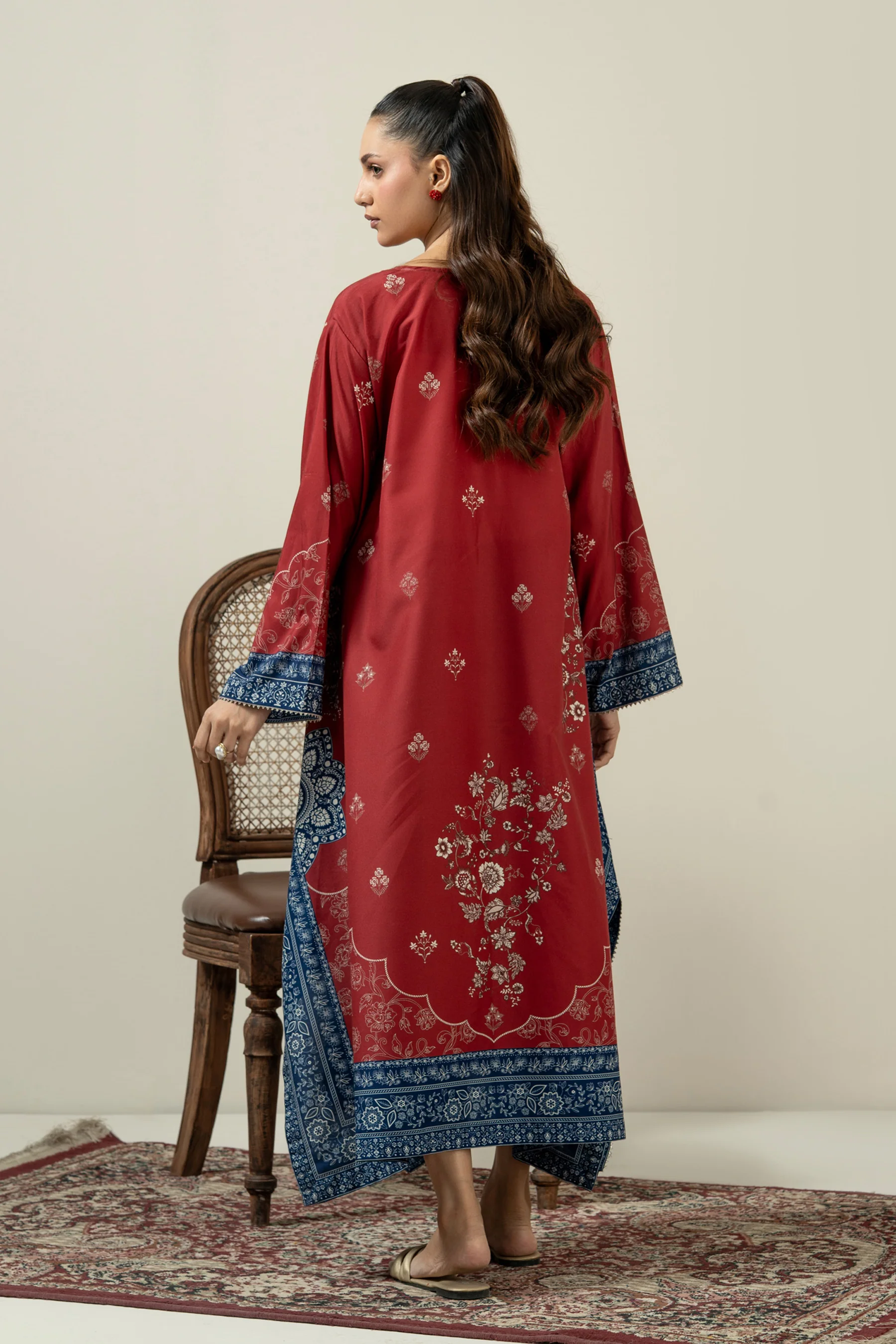 PRINTED POLY CAMBRIC STITCHED KAFTAN - Image 5