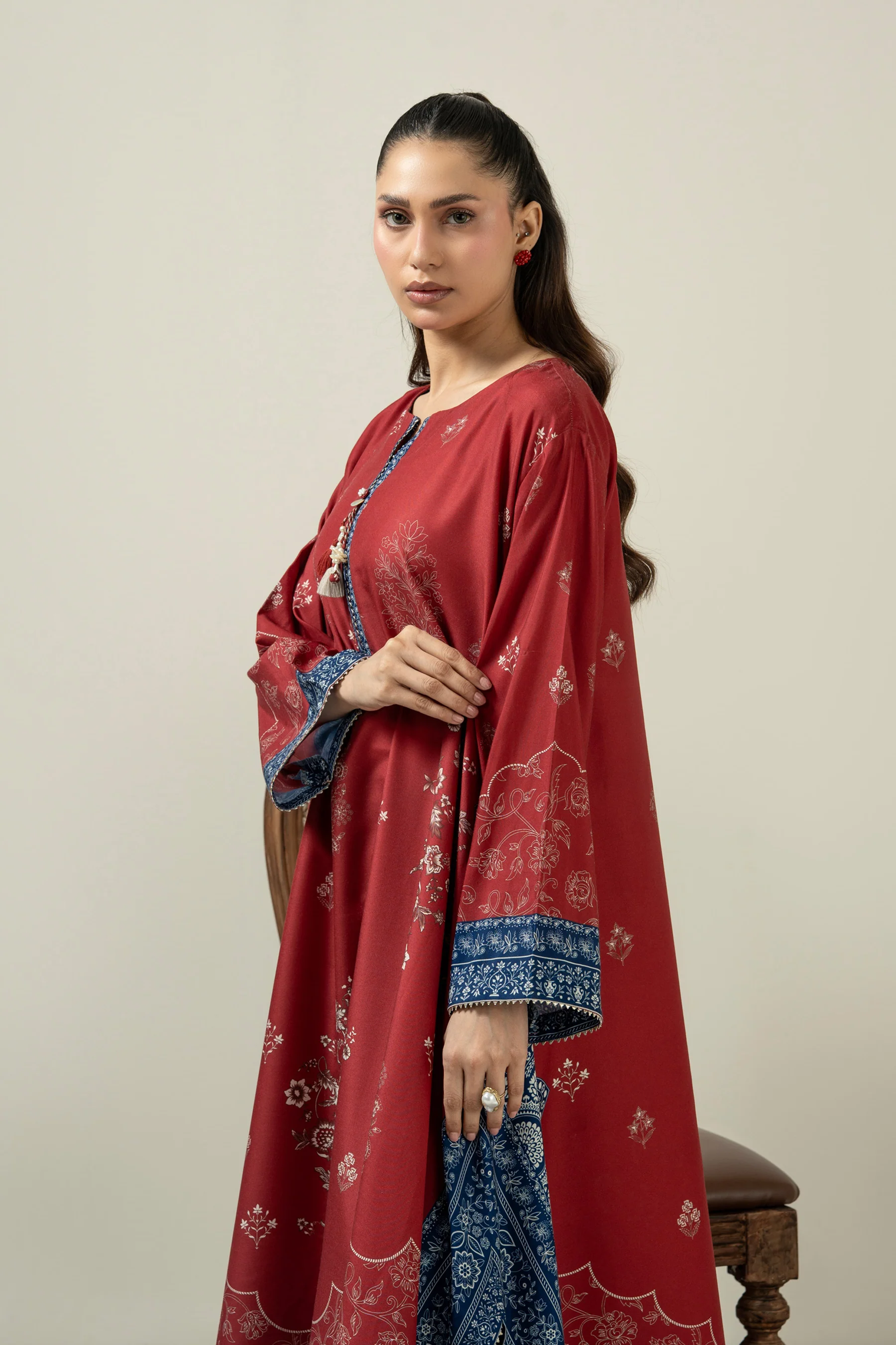 PRINTED POLY CAMBRIC STITCHED KAFTAN - Image 6