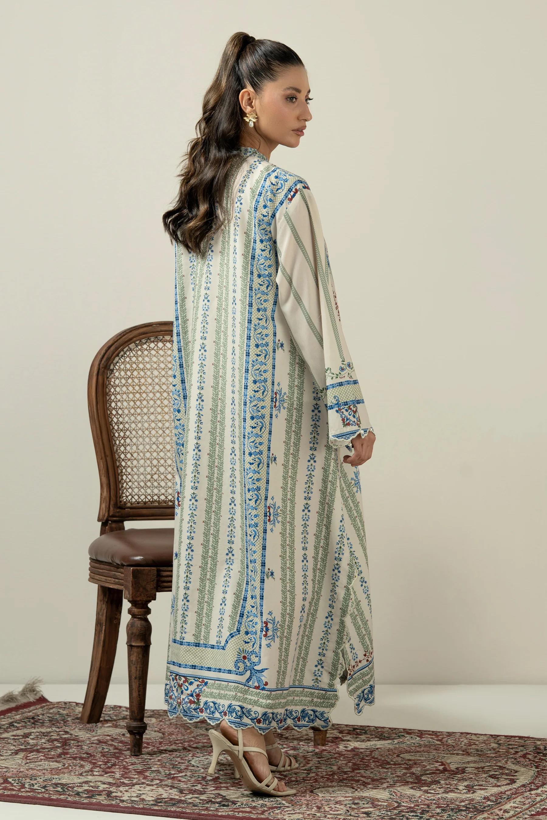 PRINTED POLY CAMBRIC STITCHED KAFTAN - Image 4