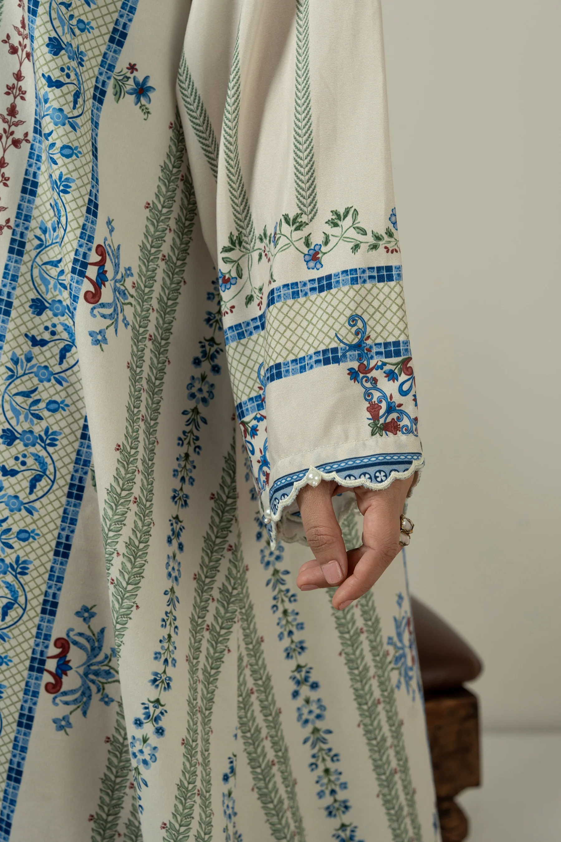 PRINTED POLY CAMBRIC STITCHED KAFTAN - Image 8